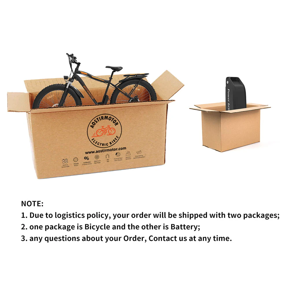 Aostirmotor 26in Fat Tire Electric Mountain Bike, 749W, Black