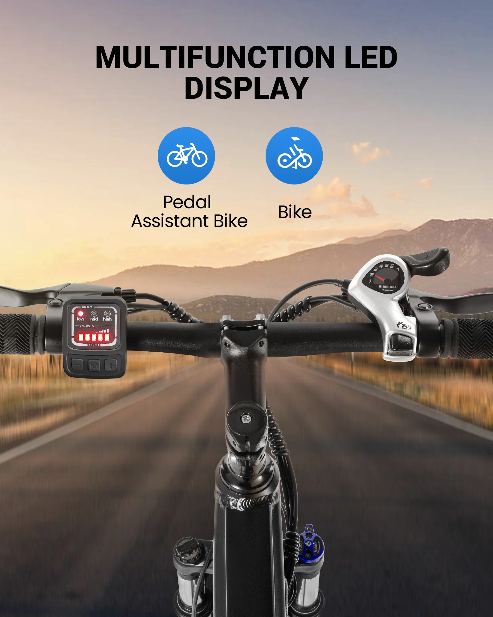 MIHOVER 26in Electric Commuter Bike, 500W Peak, 36V