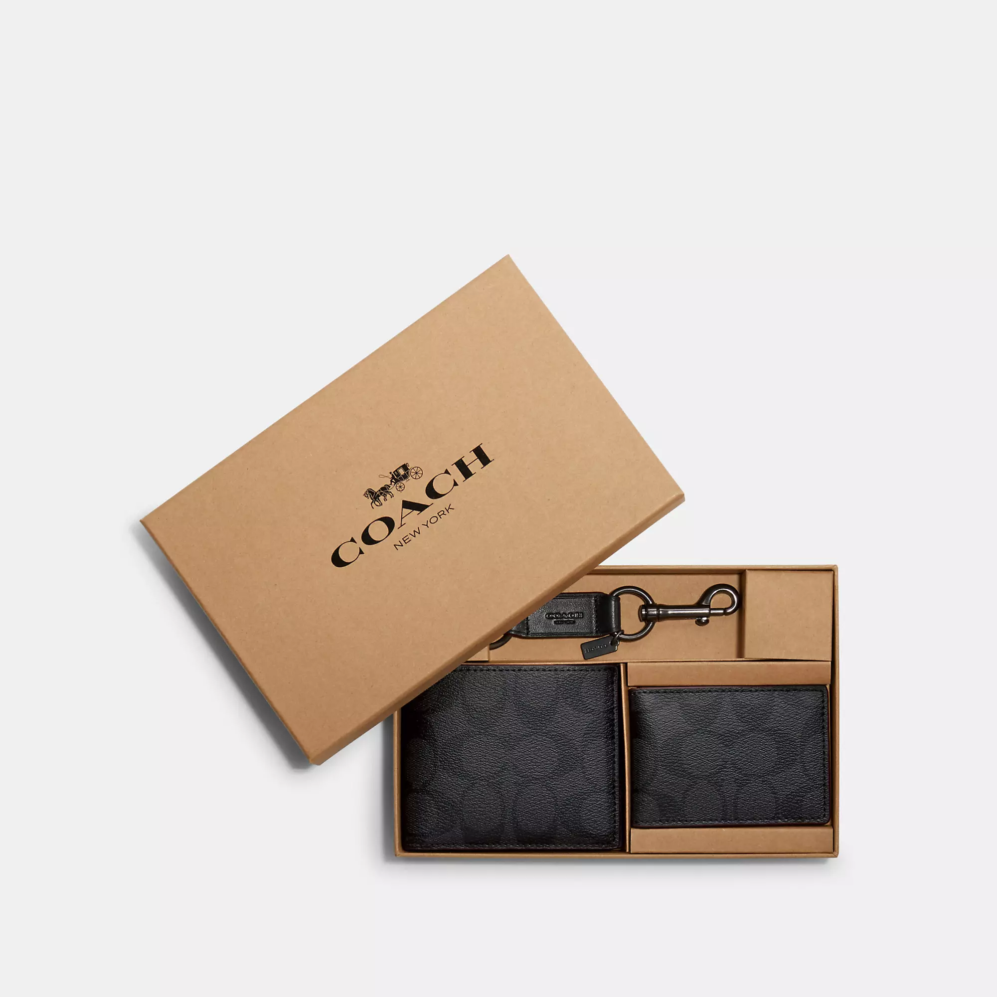 Outlet Boxed 3 In 1 Wallet Gift Set In Signature Canvas