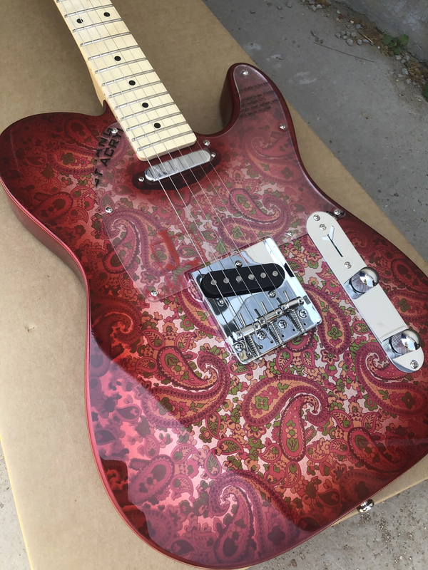Paisley Electric Guitar Alder Wood, Frosted Nitro Paint, Cow Bone String