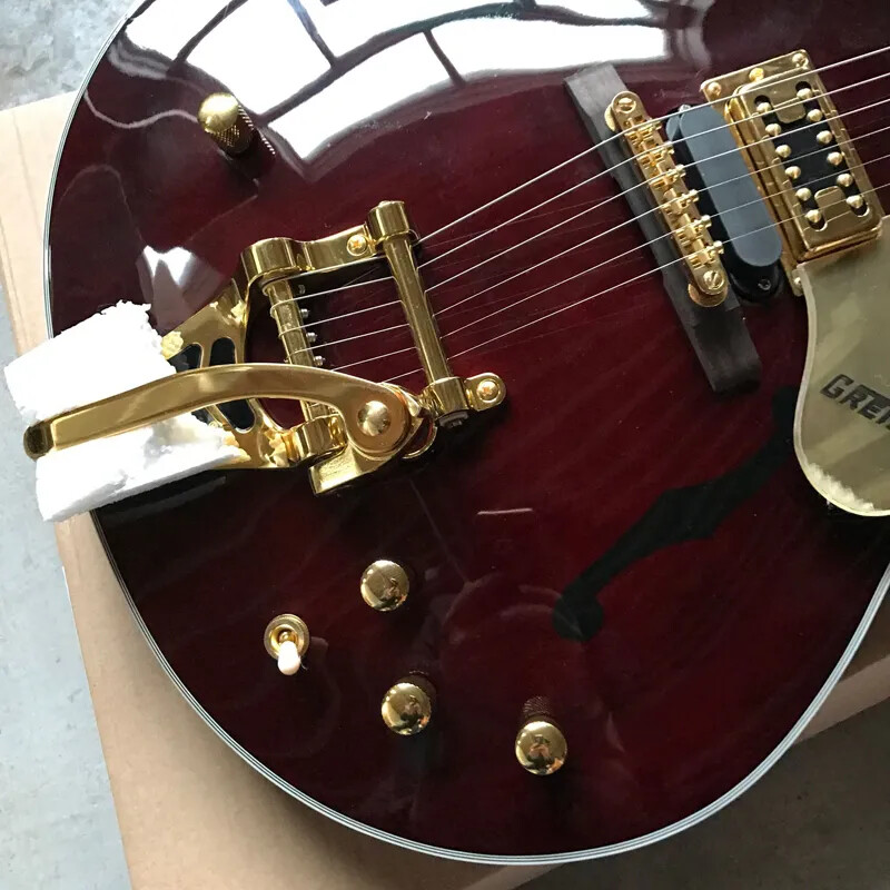 6strings Chet Atkins Country Gentleman Red Hollow Body Simulated Electric Guitar