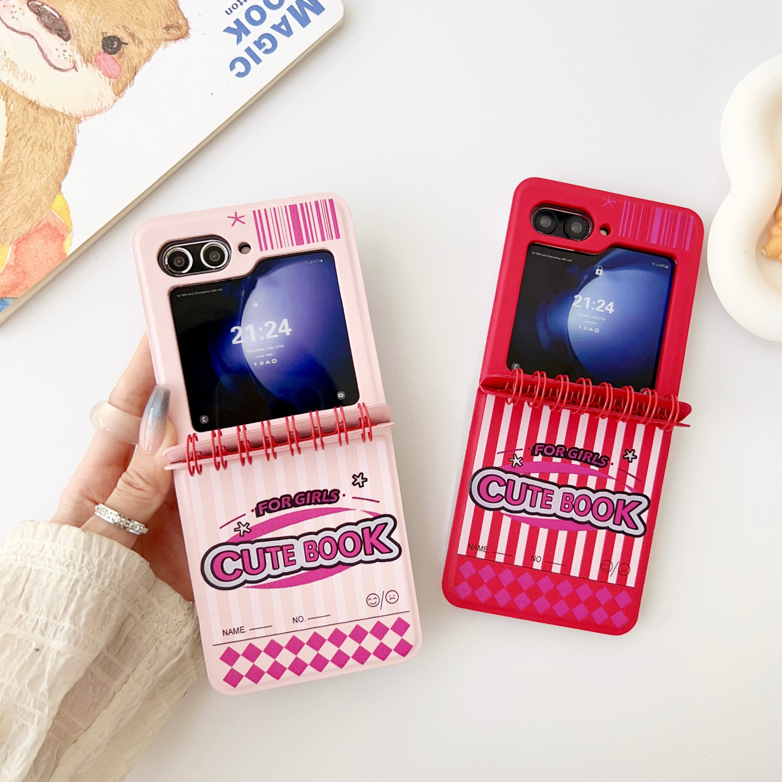 Galaxy Z Flip 3 Protective Case Cartoon - back view