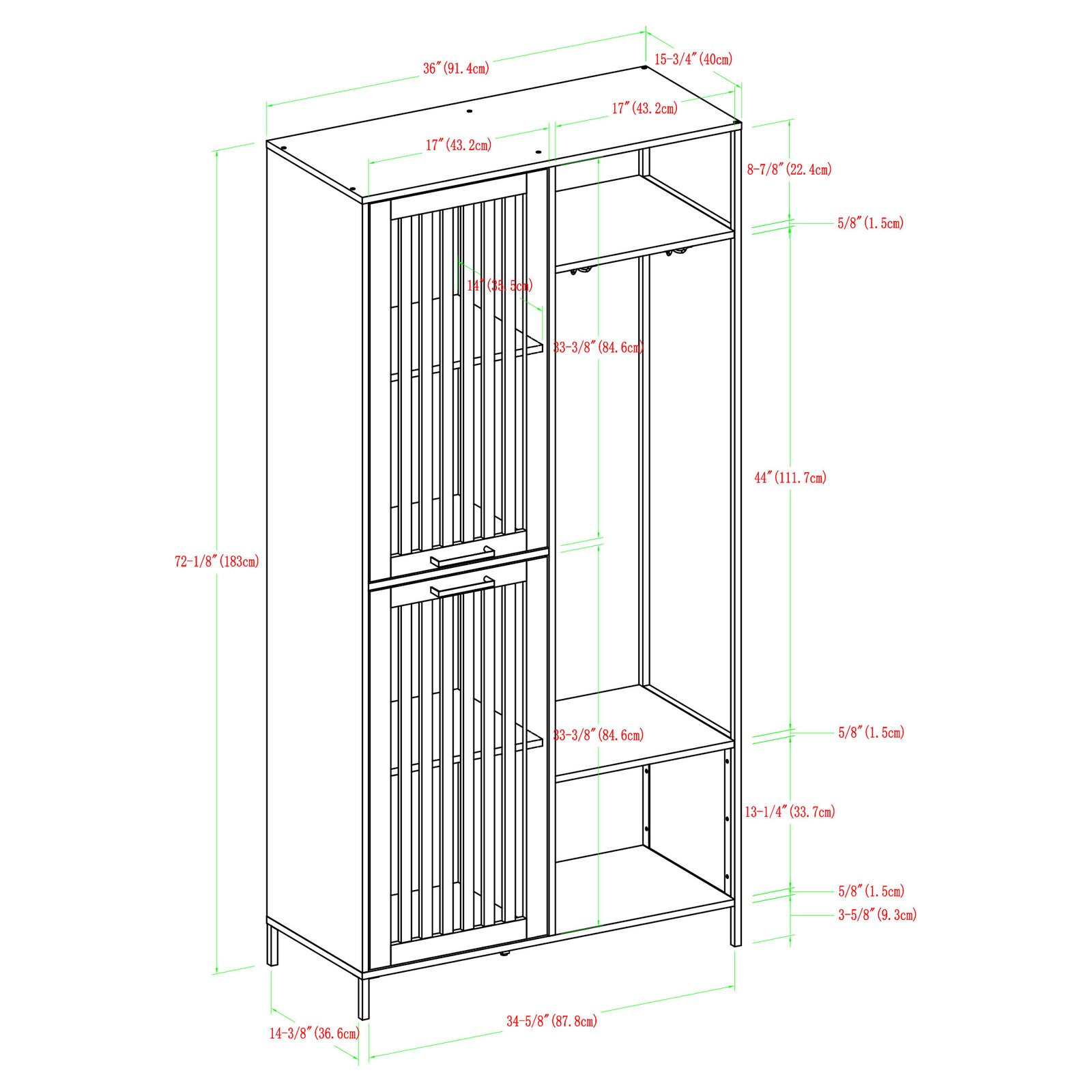 Mcquillen 36'' Wide Hall Tree with Shoe Storage