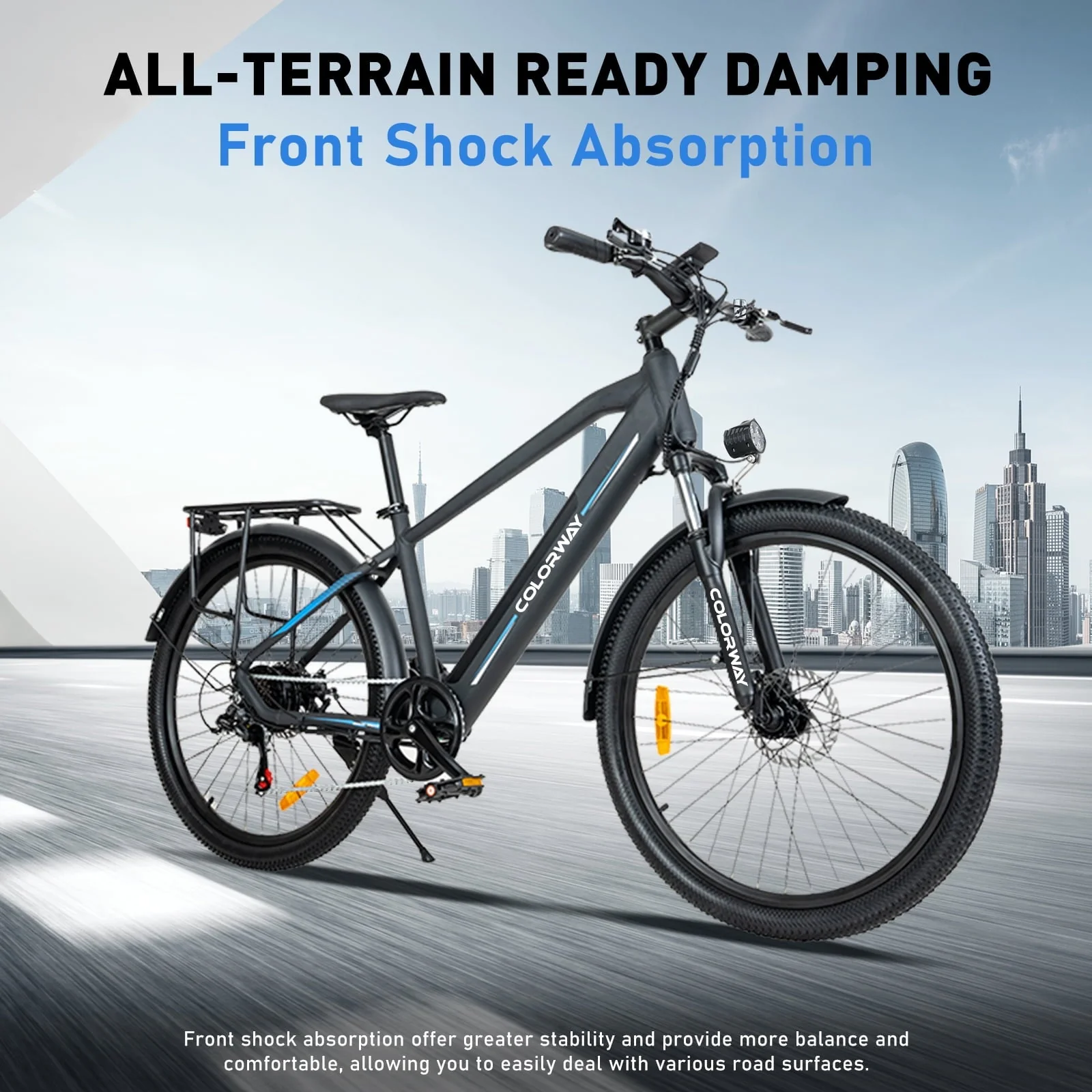 COLORWAY 26in Electric Bike, 500W, 36V 12Ah, 7-Speed