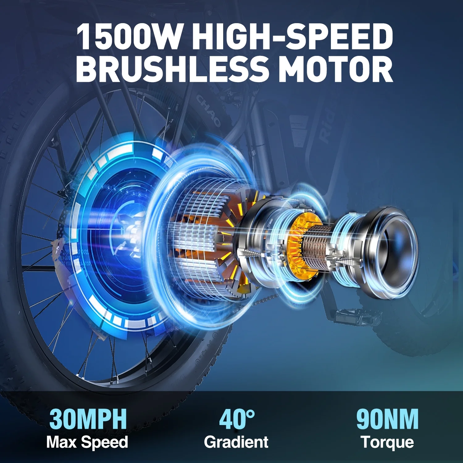26in Dual Motor Electric Mountain Bike, 3000W Peak, 48V 23Ah