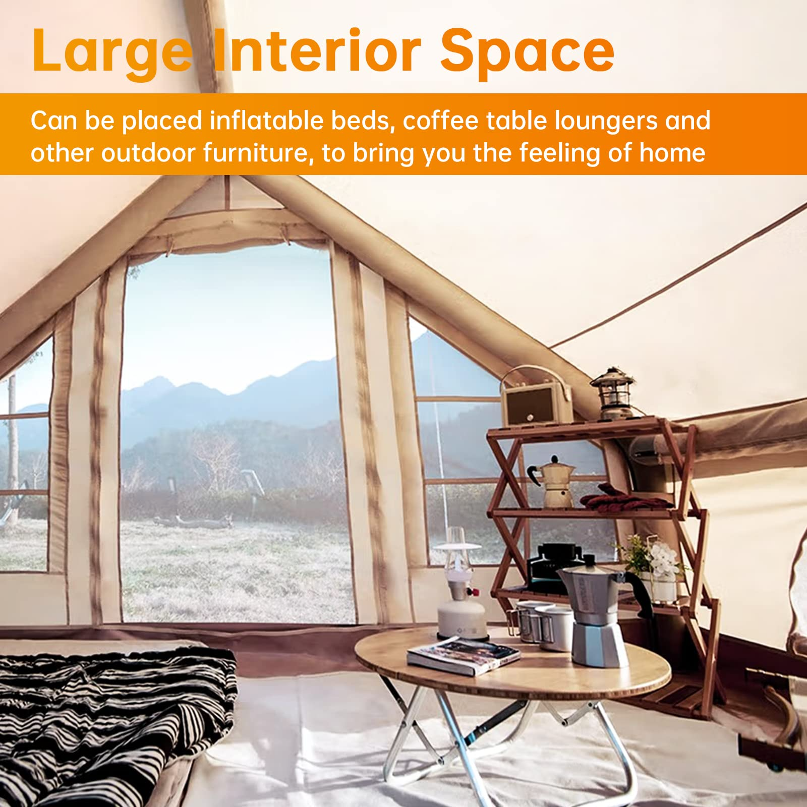 6.3m2 Inflatable Cotton Series Tent Portable Family People Travel