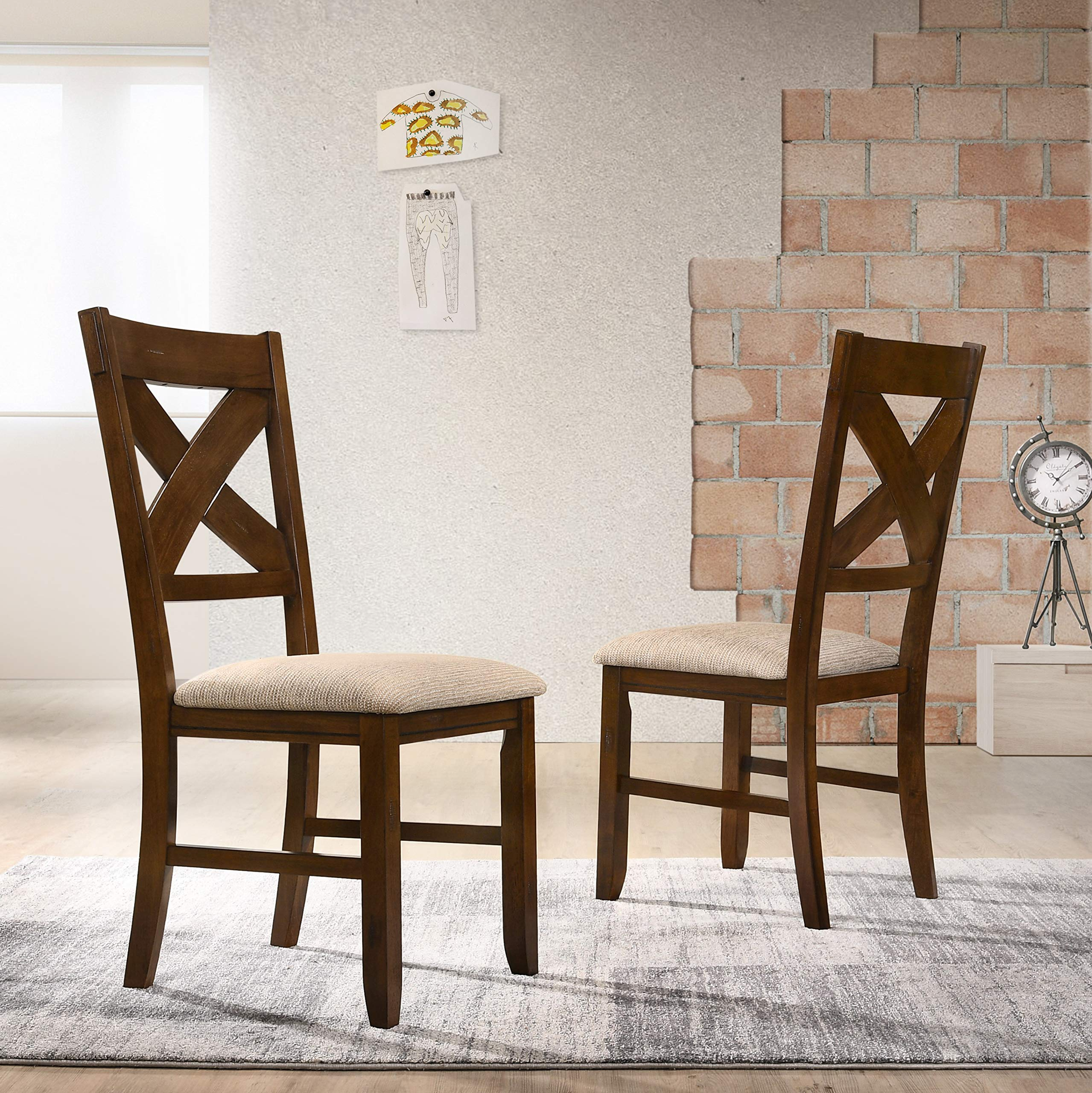 9-Piece Solid Wood Dining Set with Table & 8 Chairs