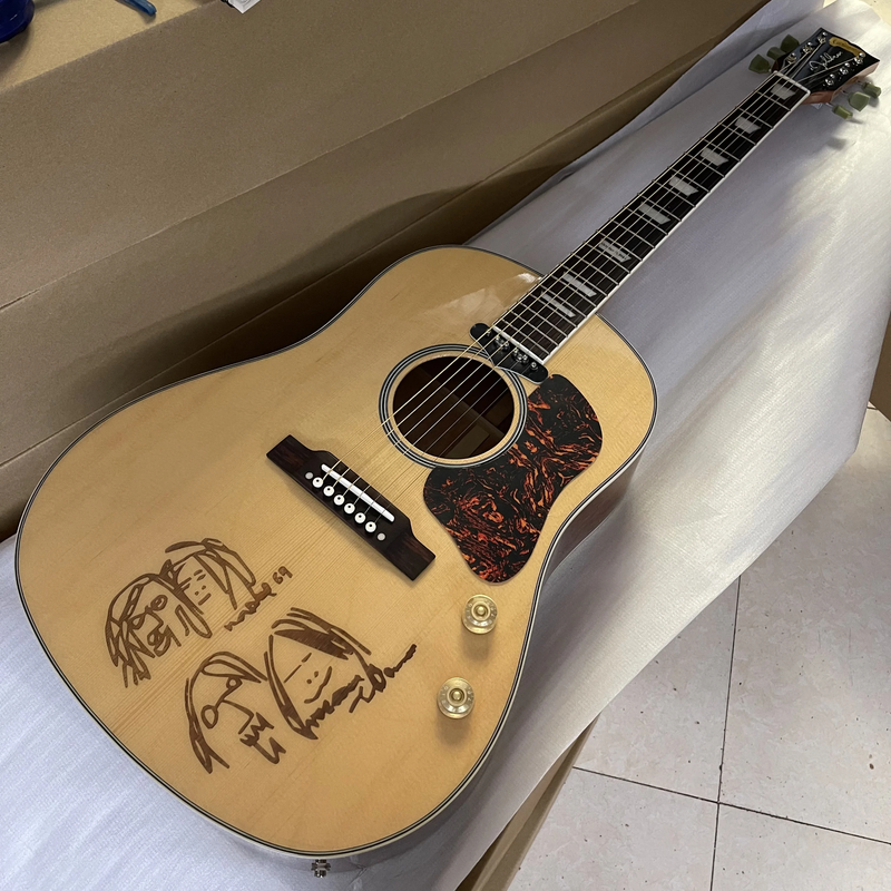 Top Arrival 42#John Lennon Signature Model Acoustic Electric Guitar Solid Spruce