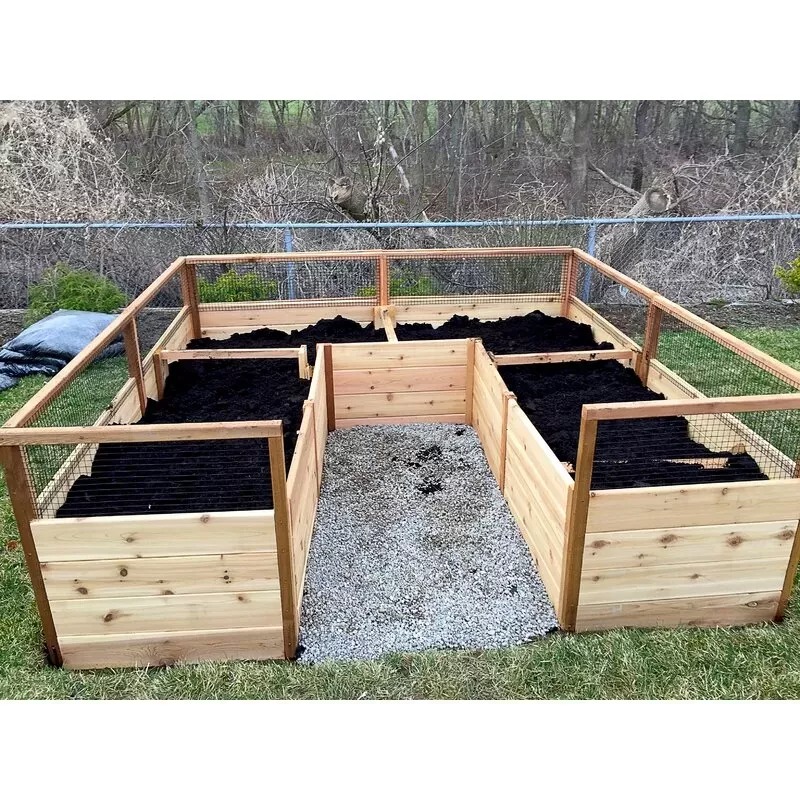 7.5' x 8' Wood Frame Garden Bed For Sale