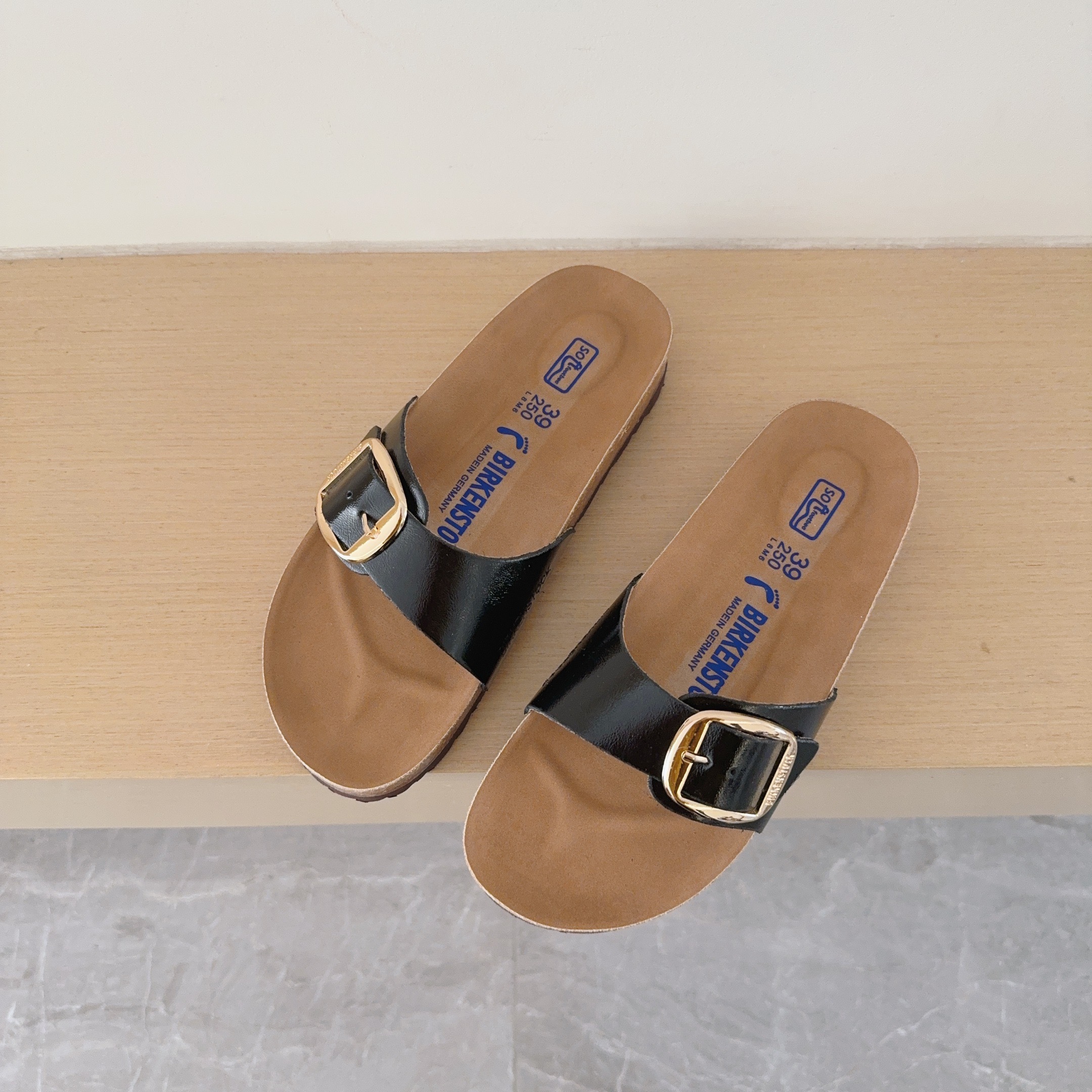 Birken-Style Big-Buckle Sandals