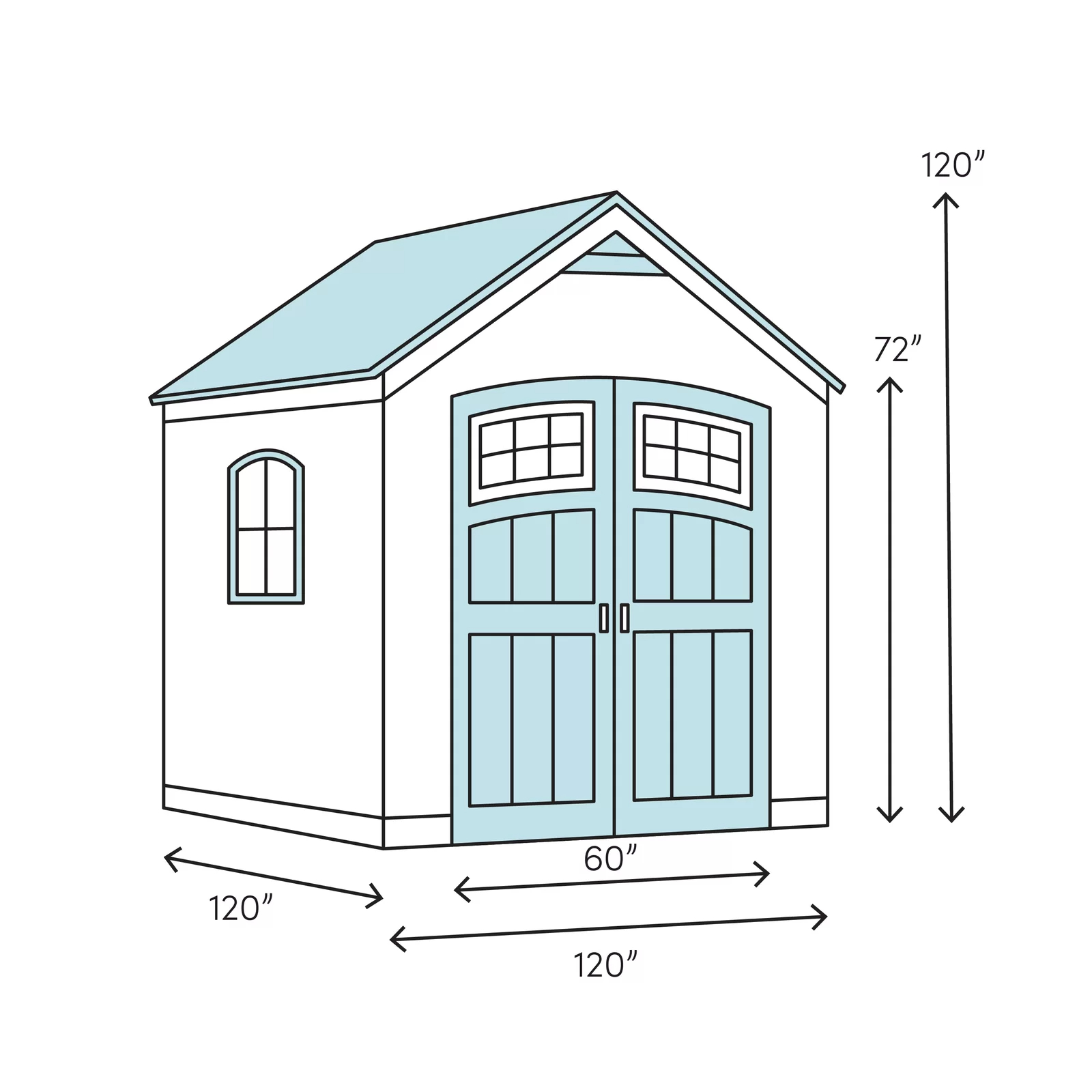 Colonial 10 ft. W x 10 ft. D Wooden Storage Shed