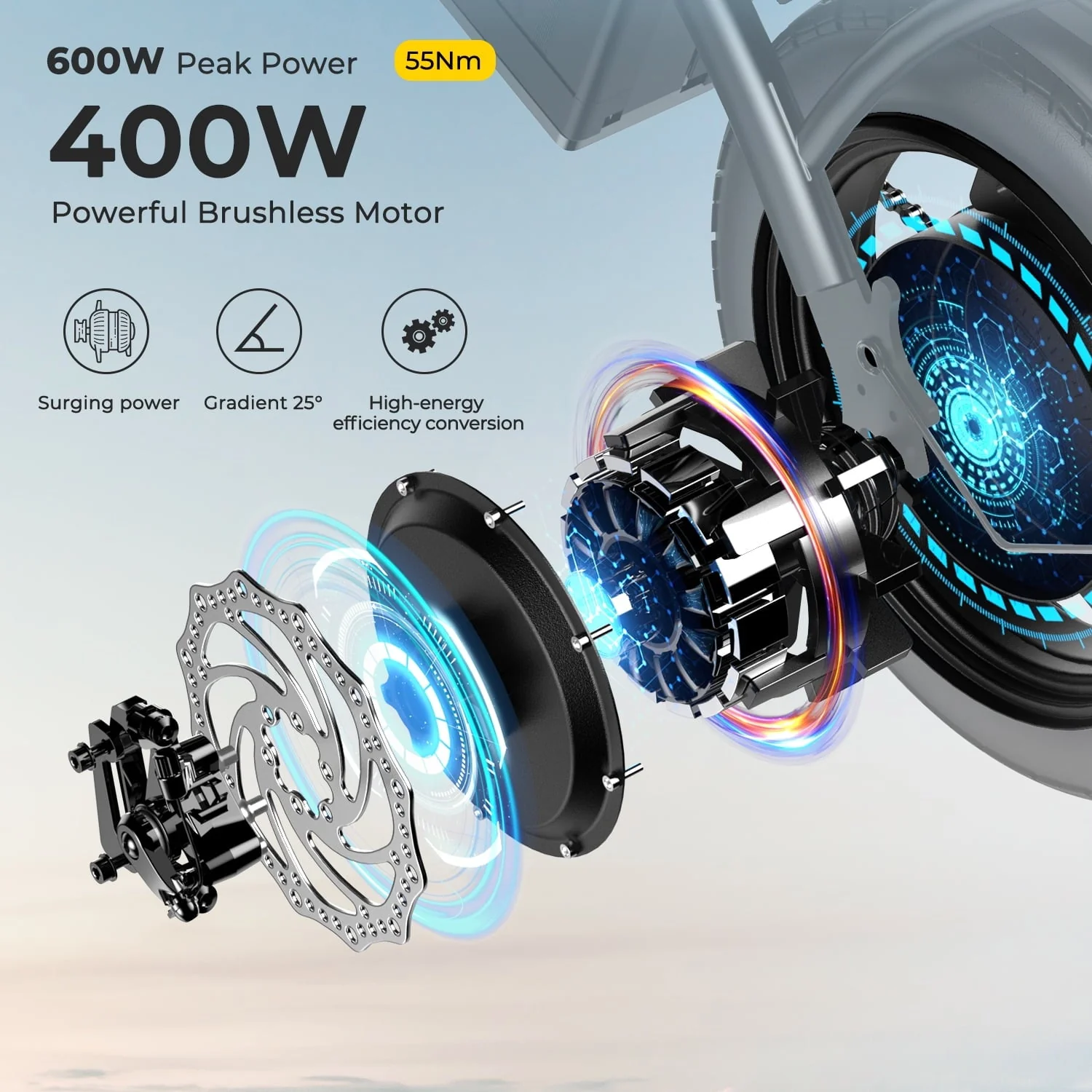 SOHAMO Folding Electric Bike, 400W, 36V 10Ah