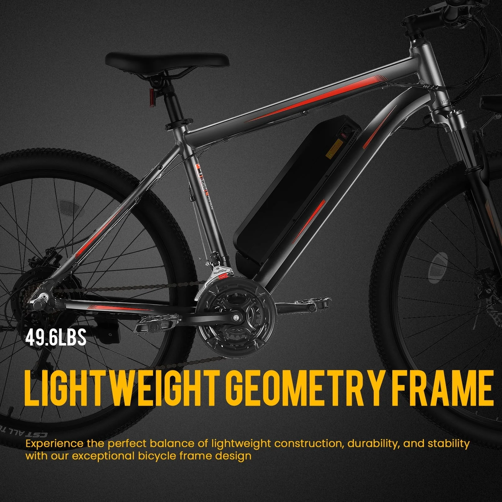 VIBESPARK 26in Electric Mountain Bike, 350W, 374.4Wh