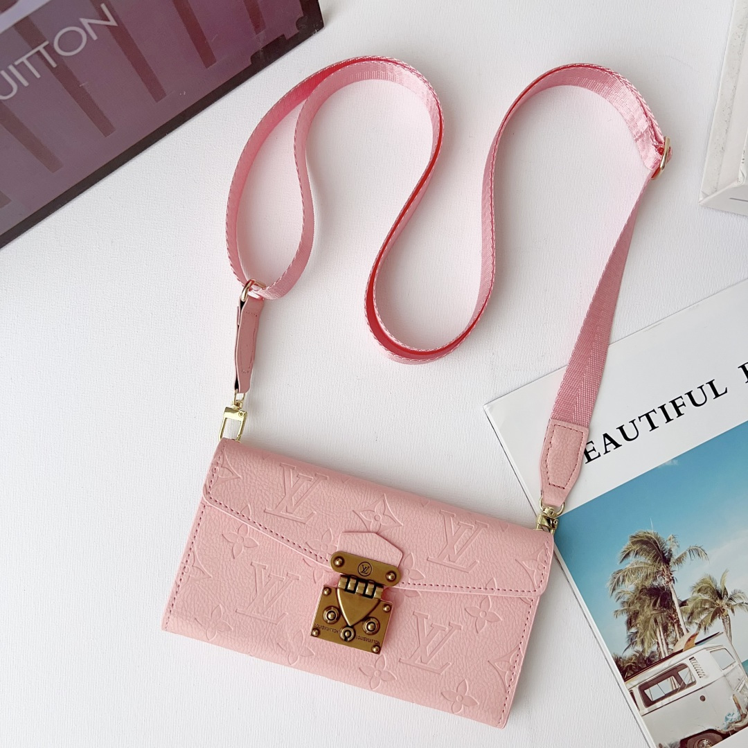 Louis Vuitton Embossed Monogram Wallet Crossbody Phone Bag