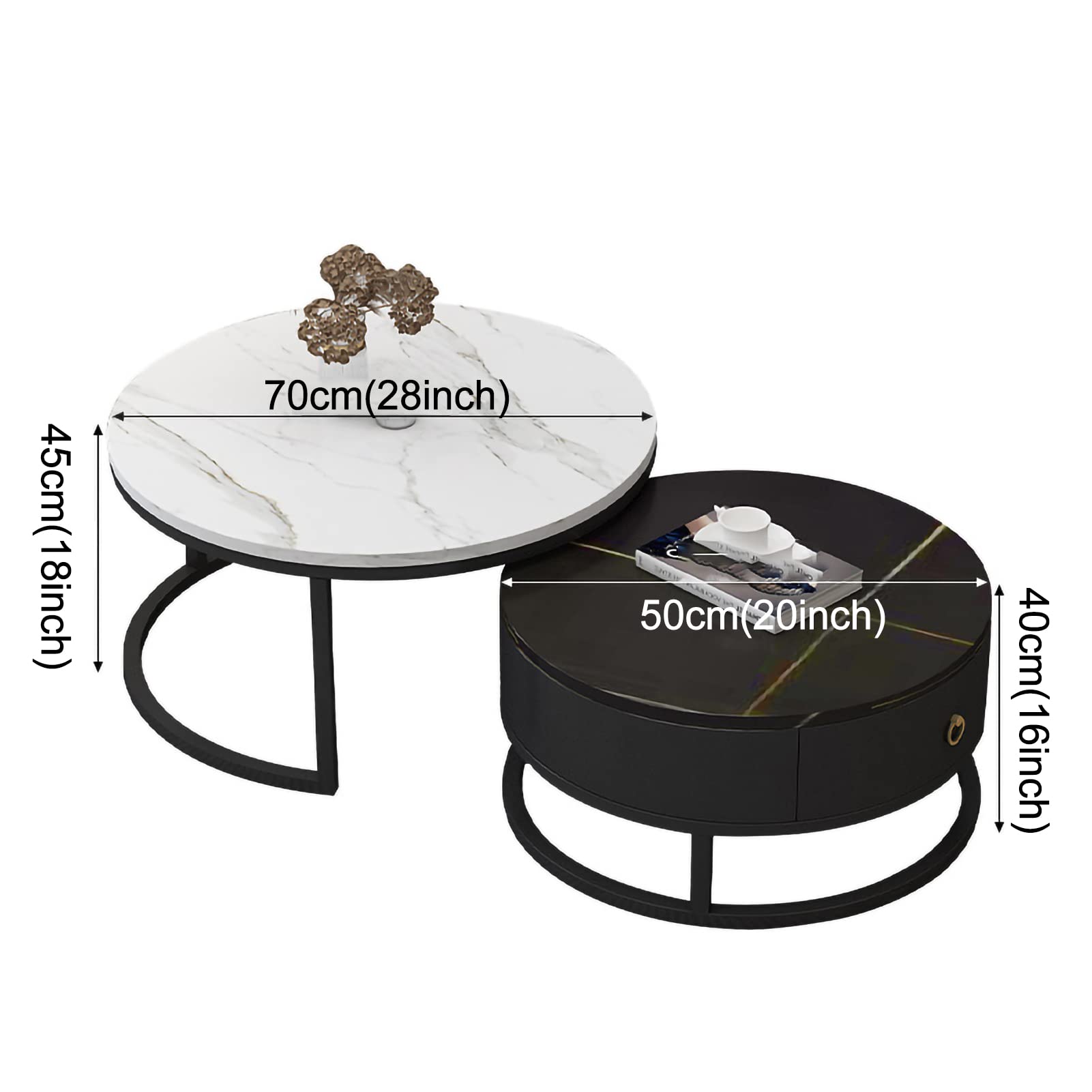 Round Coffee Table Set of 2