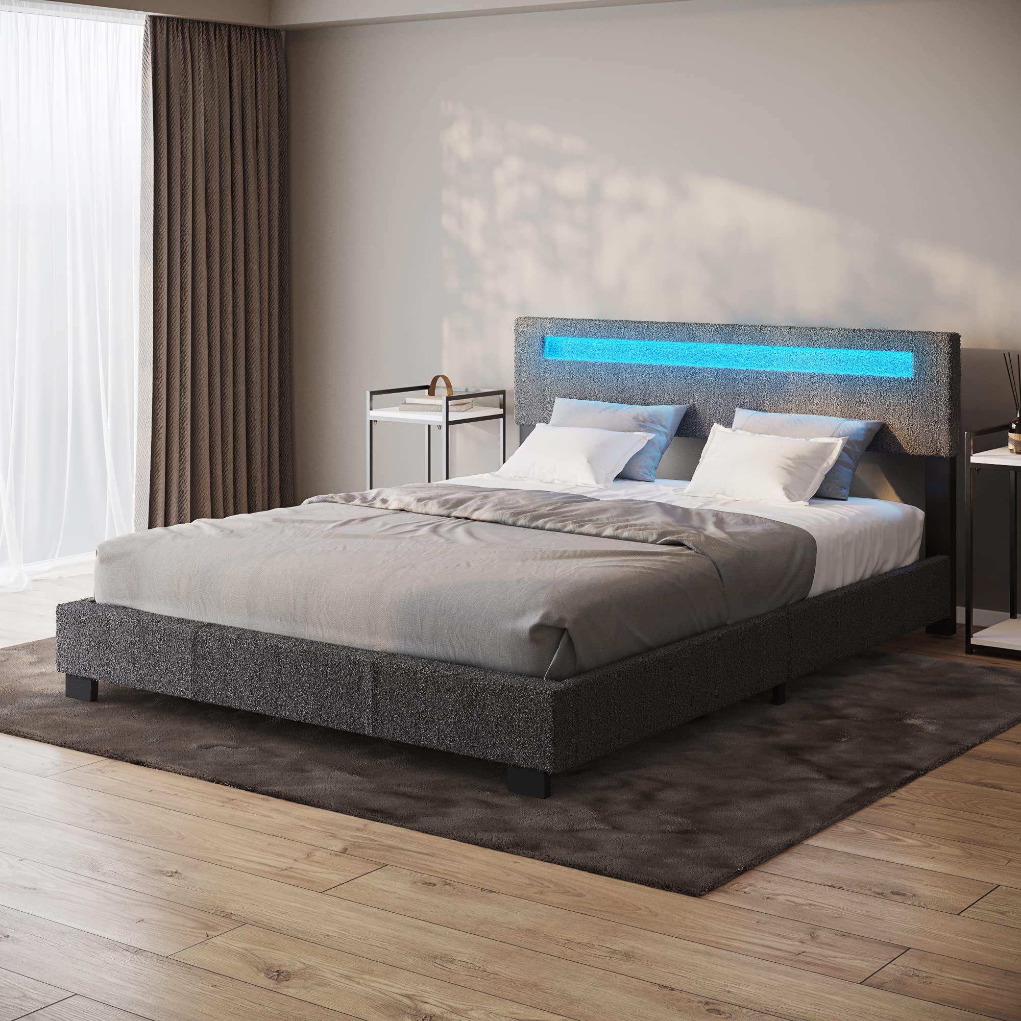 Pezzolla LED Bed - Contemporary Modern Low Profile Platform Bed