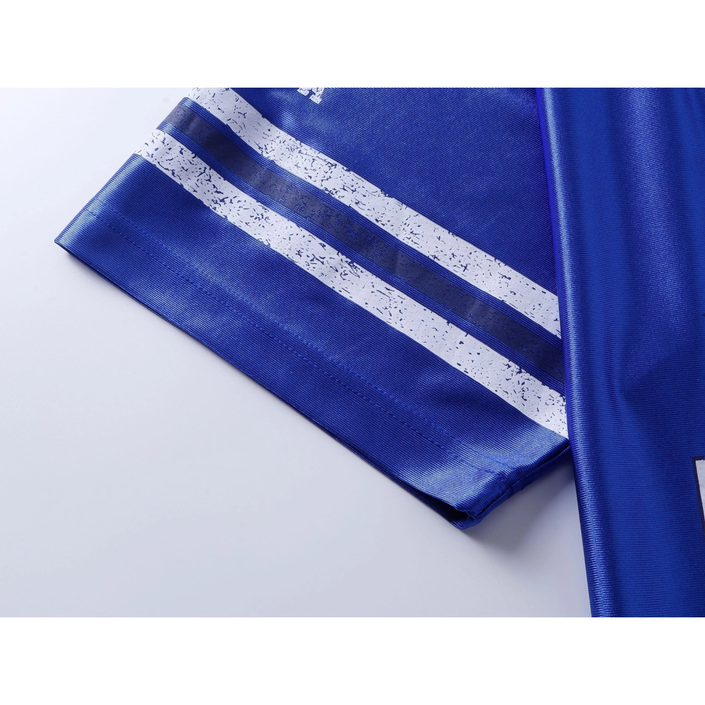 Balenciaga 3B Silhouette Ribbed V-neck Printed T-shirt Black/Blue/Gray