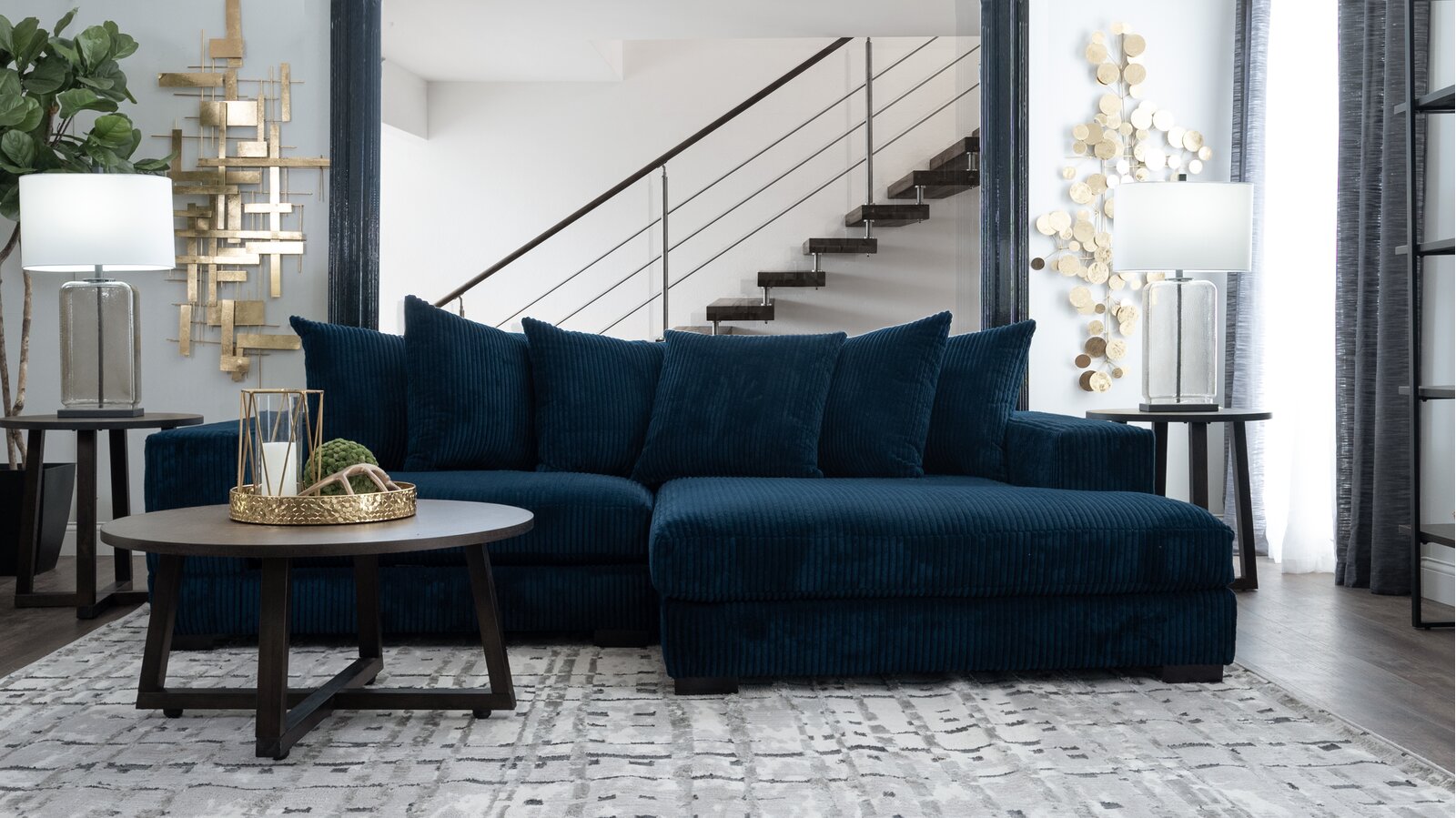 Luxe 2 - Piece Upholstered Chaise Sectional