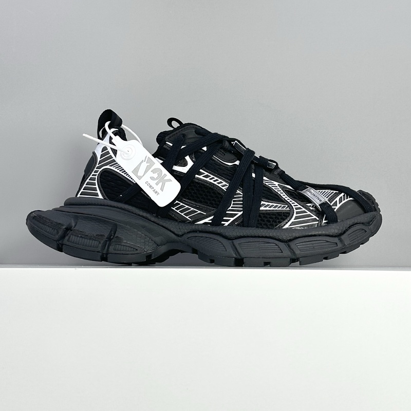 Balenciaga 3XL Logo Strap Black Silver Sneakers