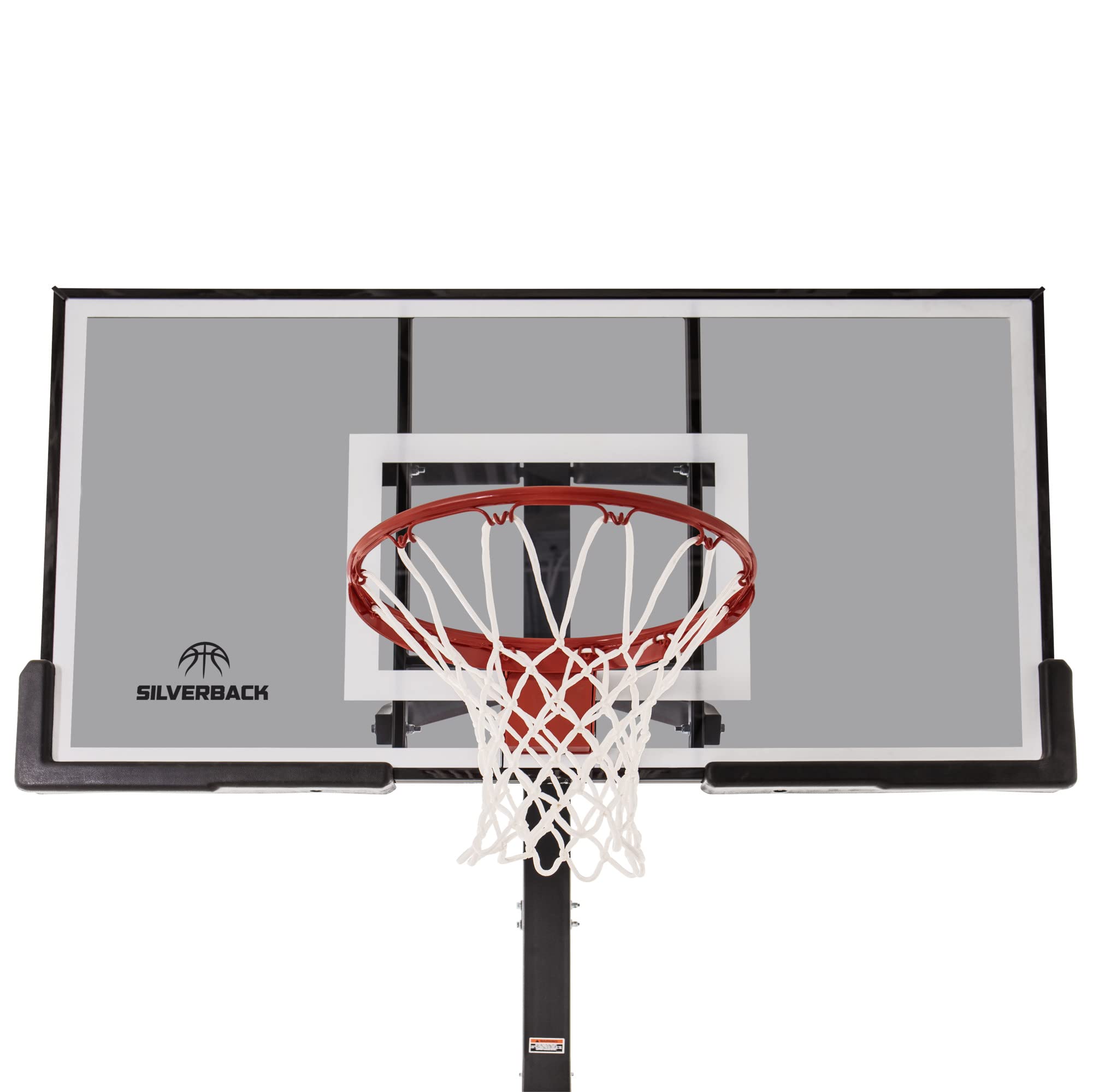 Ground Basketball Hoop with Adjustable-Height Tempered Glass