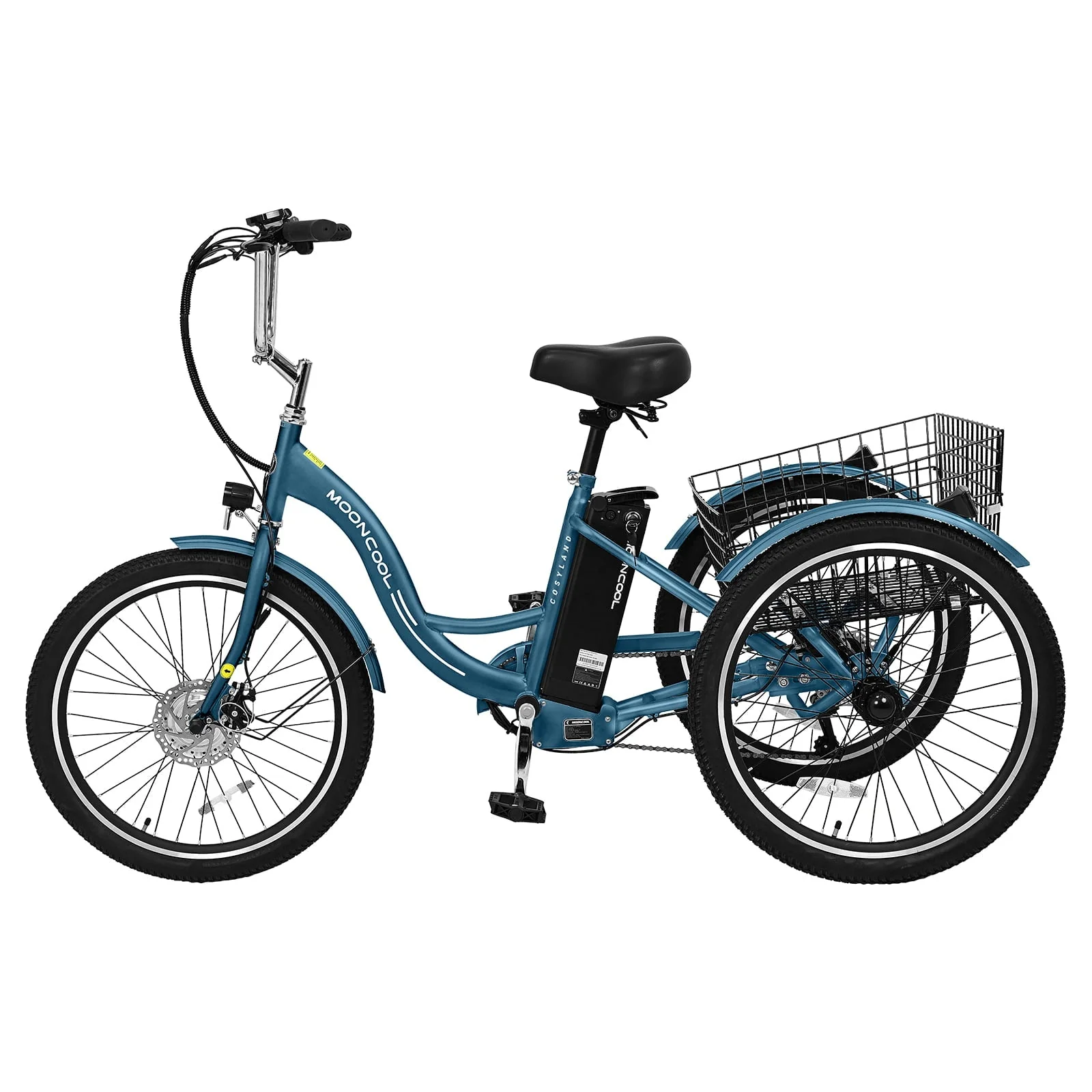 Lilypelle 24in 3-Wheel Electric Tricycle, 350W, 36V 10.4Ah