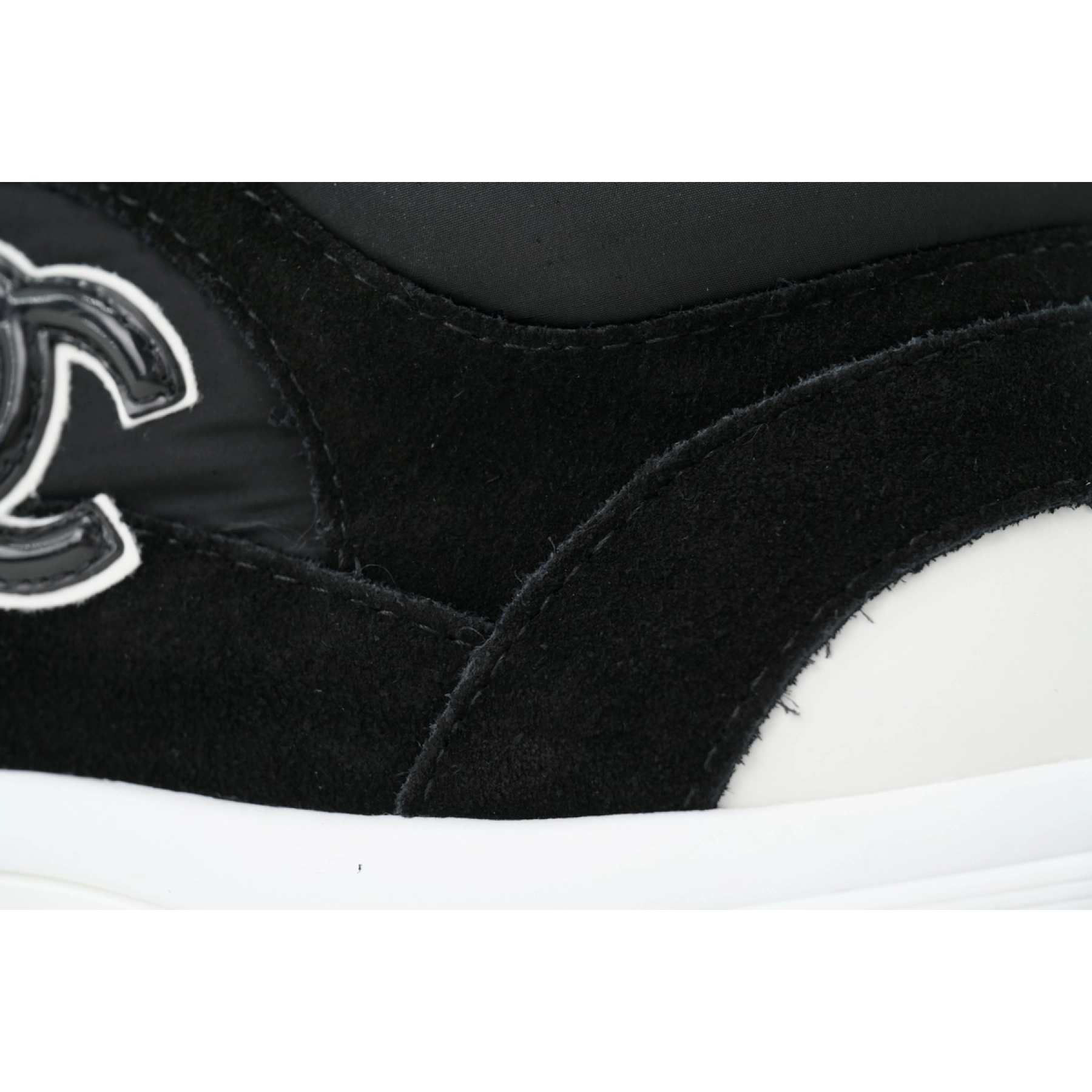 Chanel CC Logo Sneaker White Black
