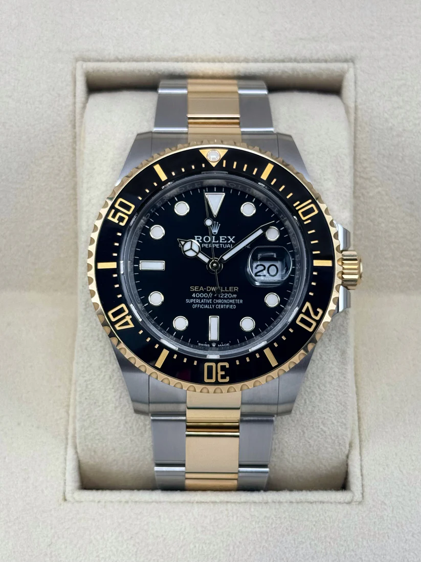 【Super Clone】Rolex Sea-Dweller 126603 Solid Gold & Oystersteel Black Dial Men’s Watch