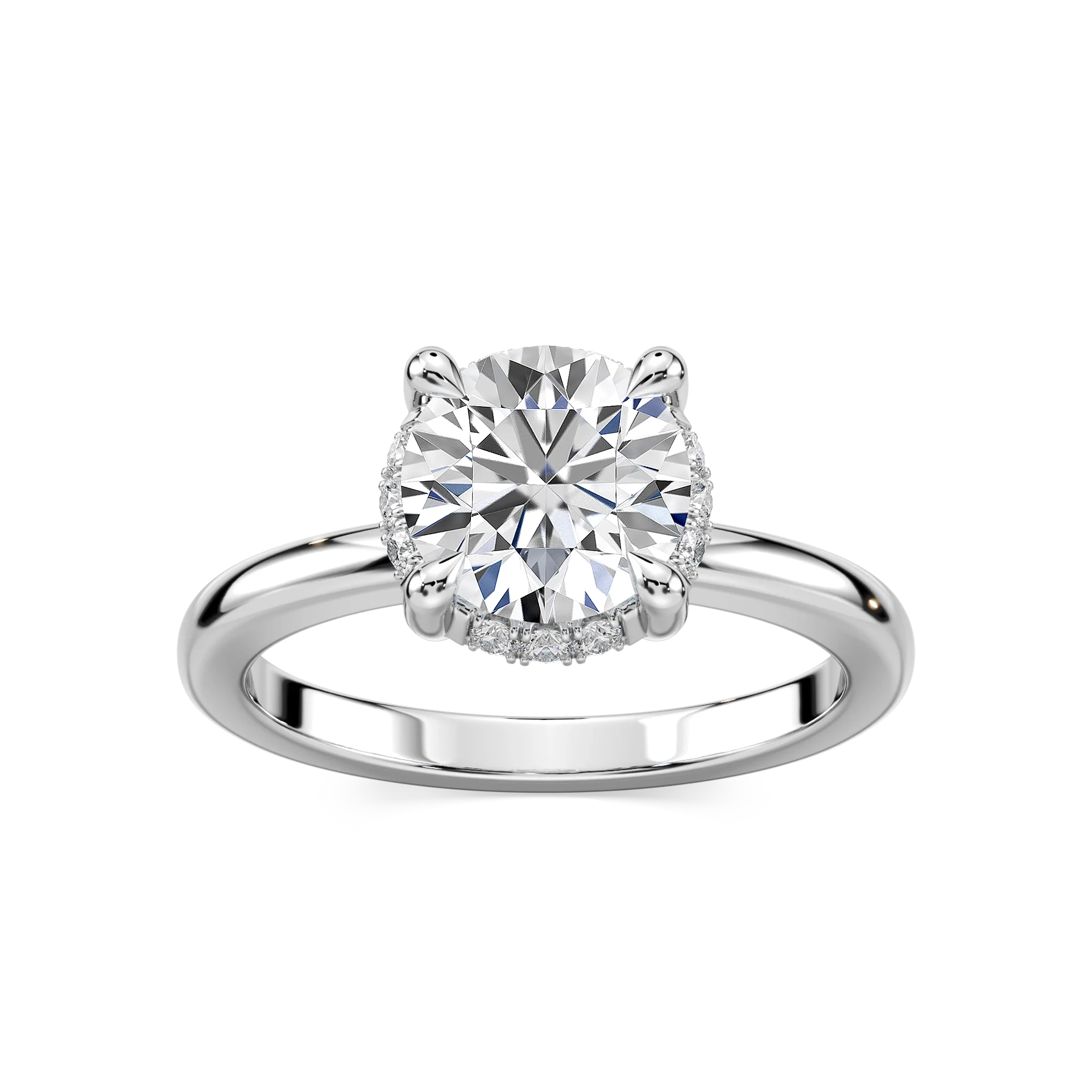 Tula Round Lab Grown Diamond Semi Hidden Halo Engagement Ring