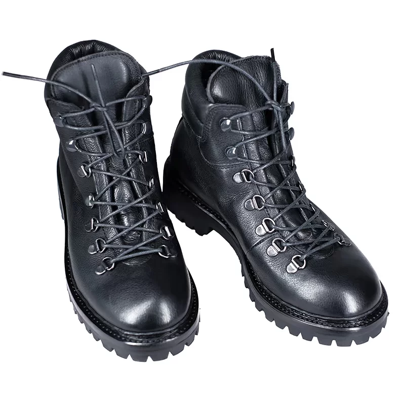 Outdoor hiking handmade cowhide mid-top boots