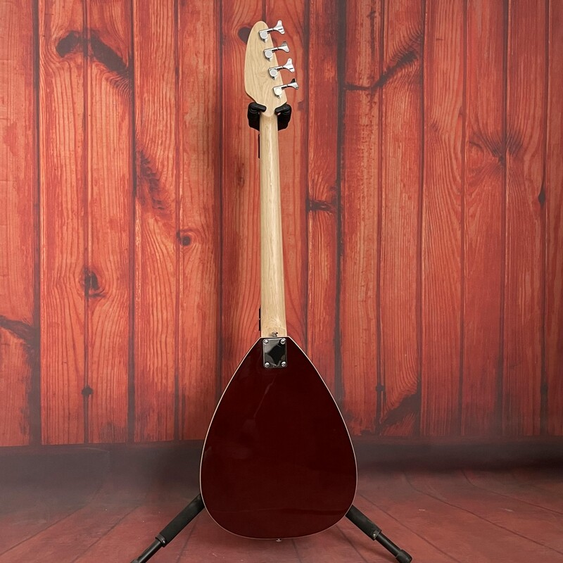 4 Strings Brown Electric Bass Semi-Hollow Body Drop Shape Rosewood Fretboard 21F