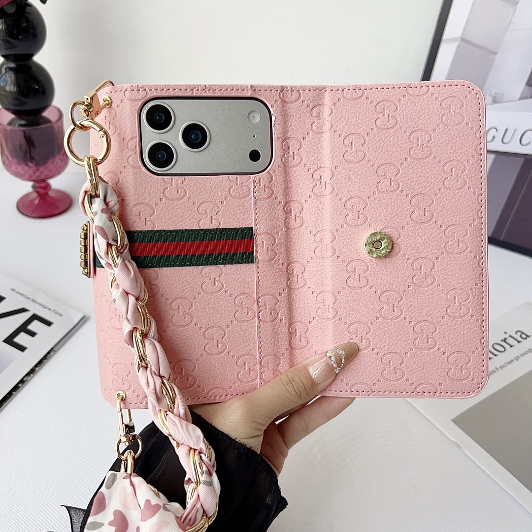 Gucci GG Monogram Embossed Envelope Crossbody Wallet Phone Bag