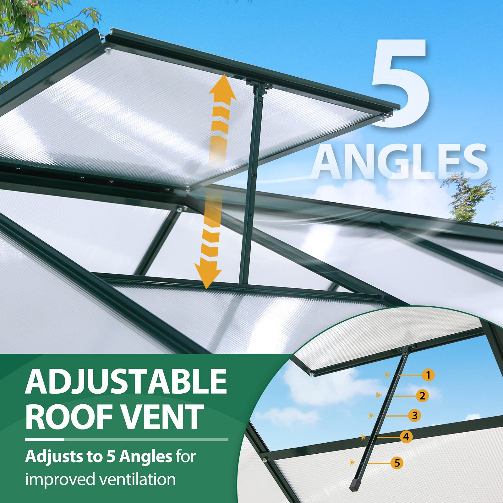 6' x 8' x 7' Walk-in Hobby Greenhouse with Sliding Door