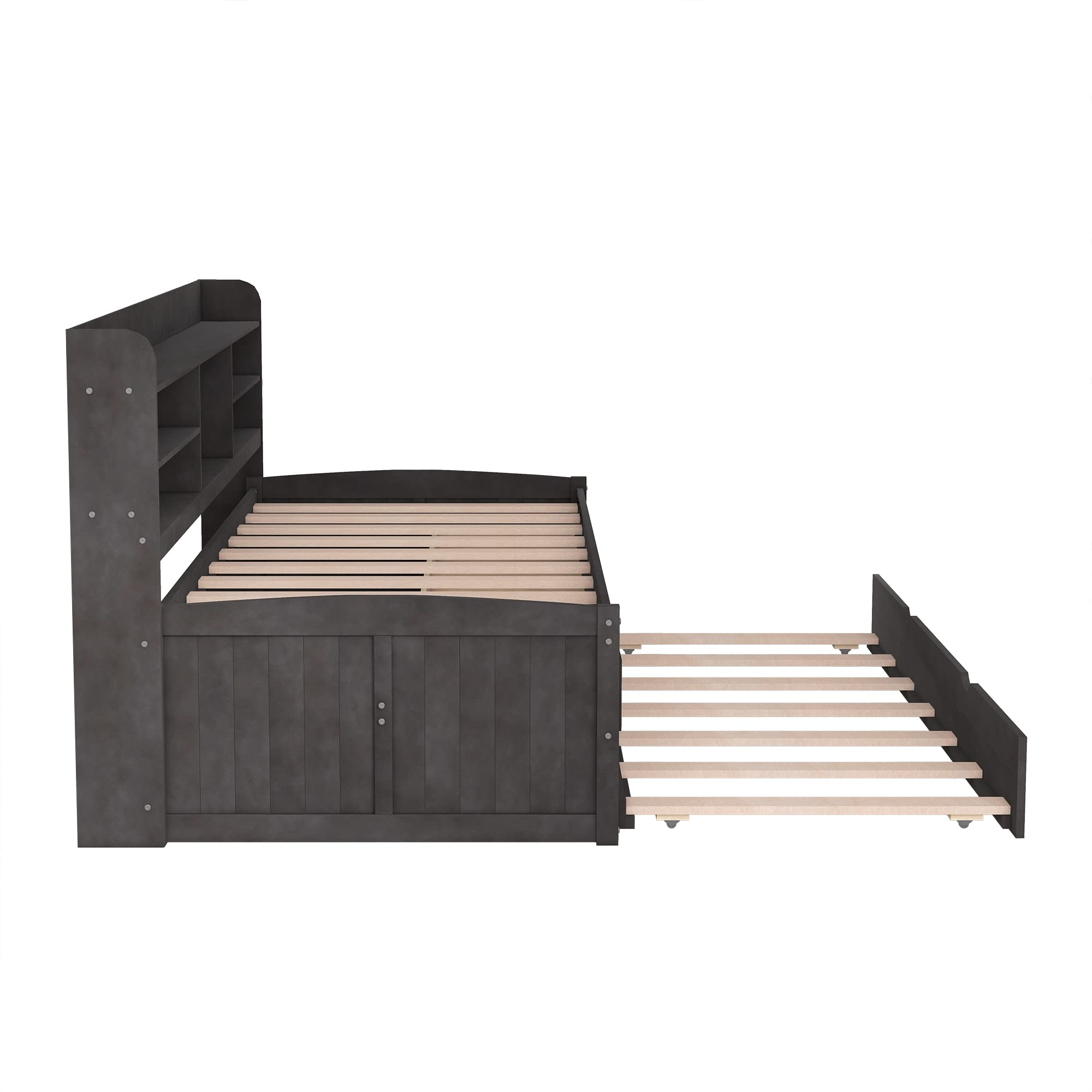 Harper & Bright Designs Twin Captain's Bed with Trundle and