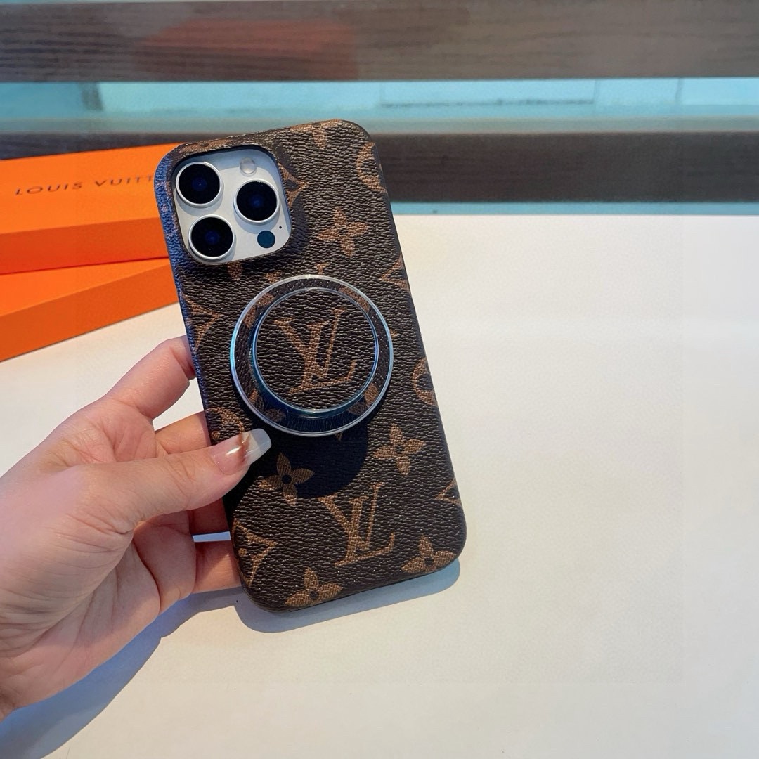 LV Classic Monogram Phone Case with Strong Magnetic & Logo Stand
