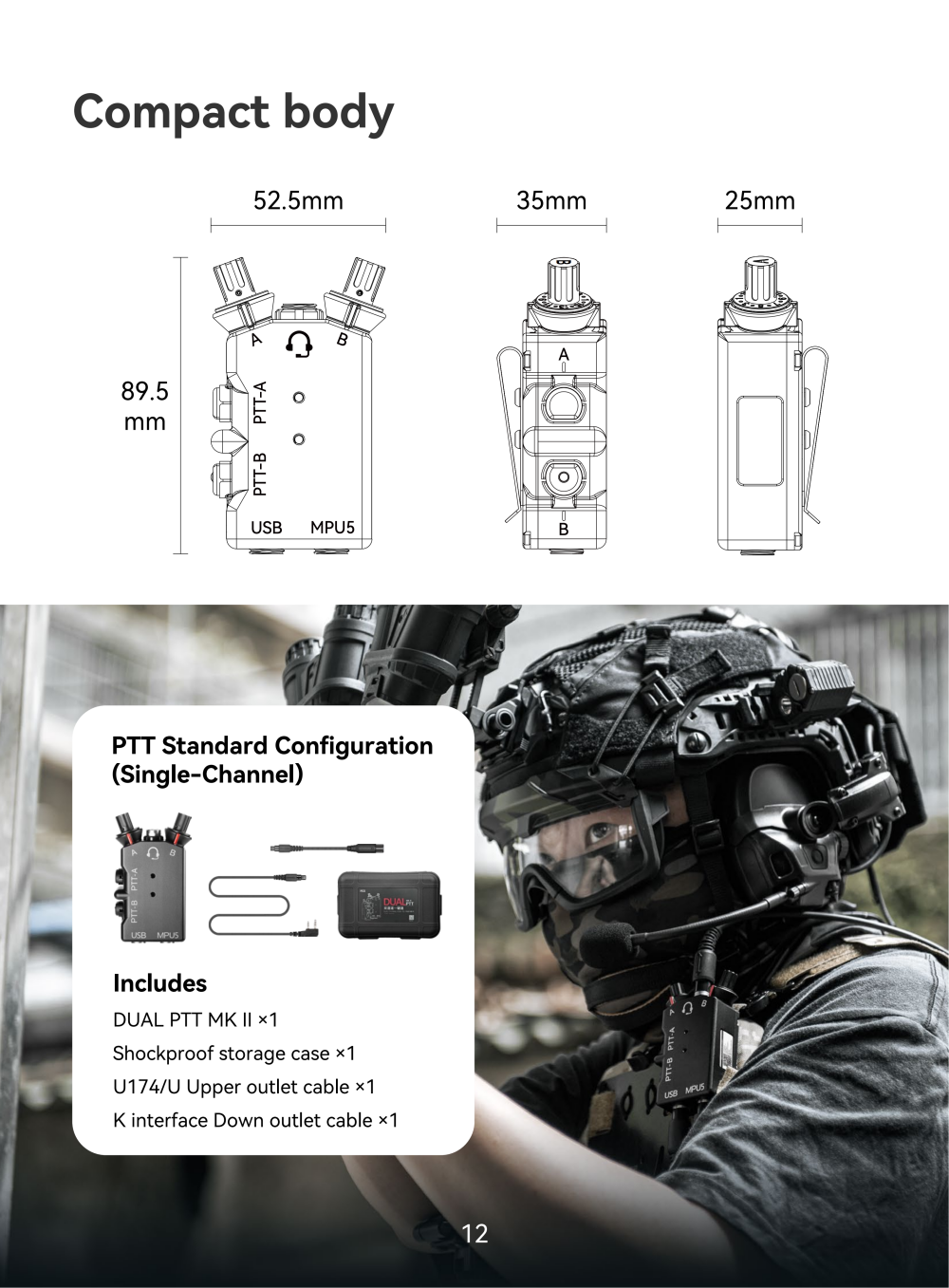 FCS MPU5 DUAL Tactical Headset Dual-Channel PTT-2026 Verson - cootac
