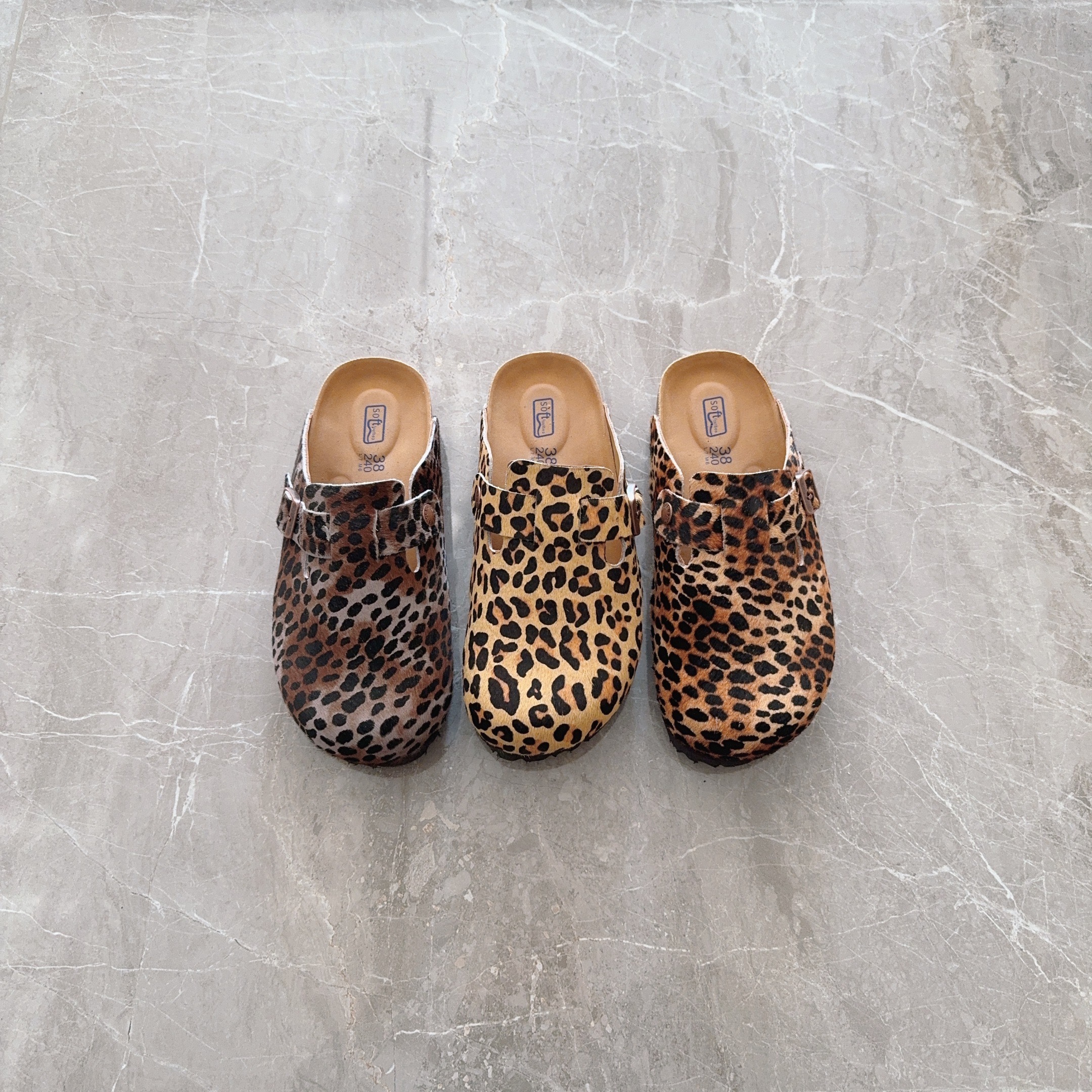 Leopard Print Birken-Style Clogs