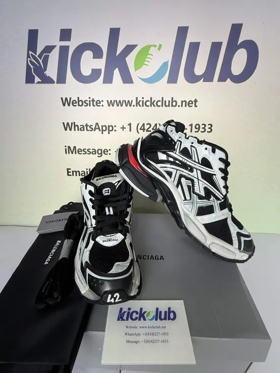 Balenciaga Runner White Black LED 677403 W3RB2 9010