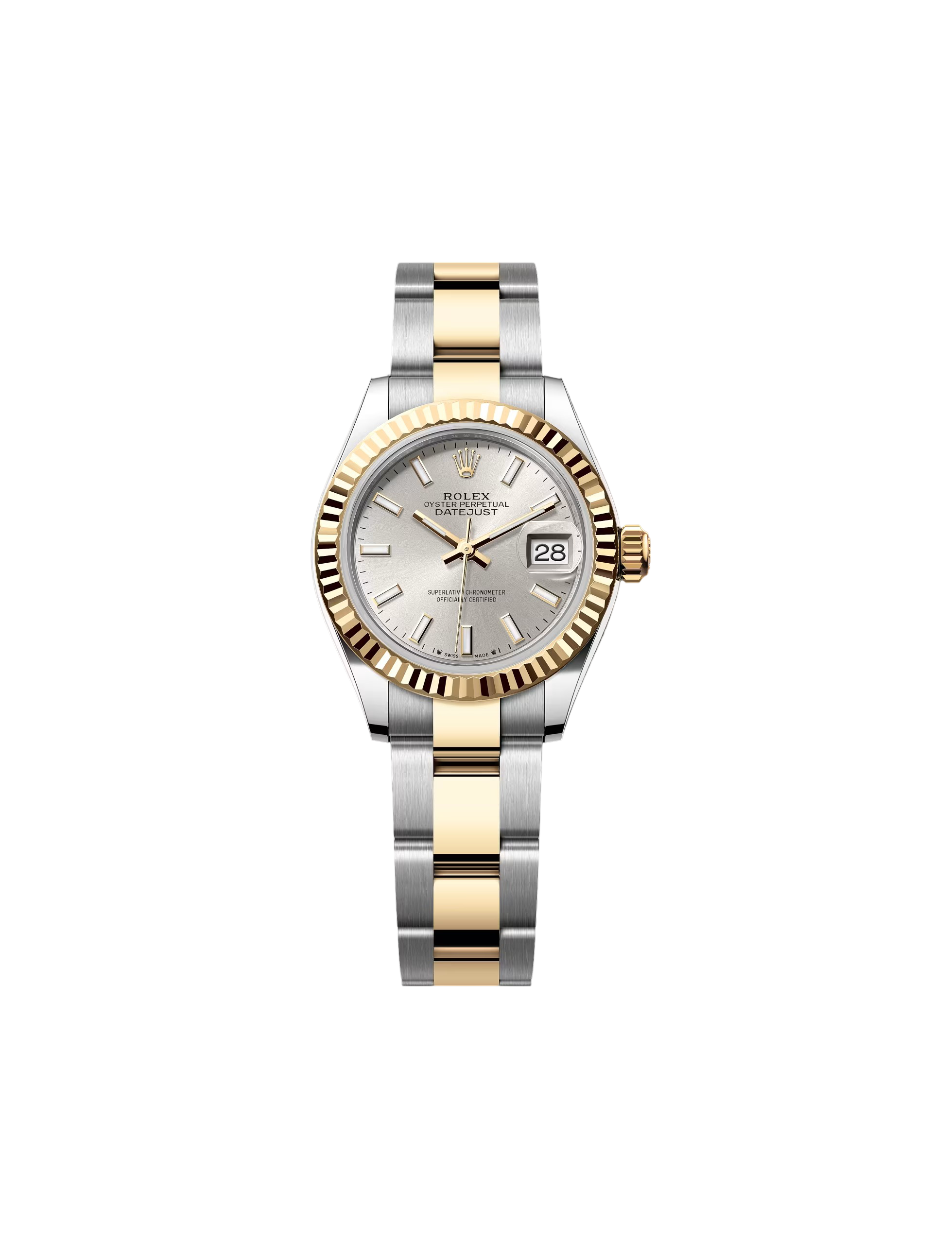 【Super Clone】RLX Lady-Datejust 28mm 279173 Silver Index Dial Oyster Bracelet