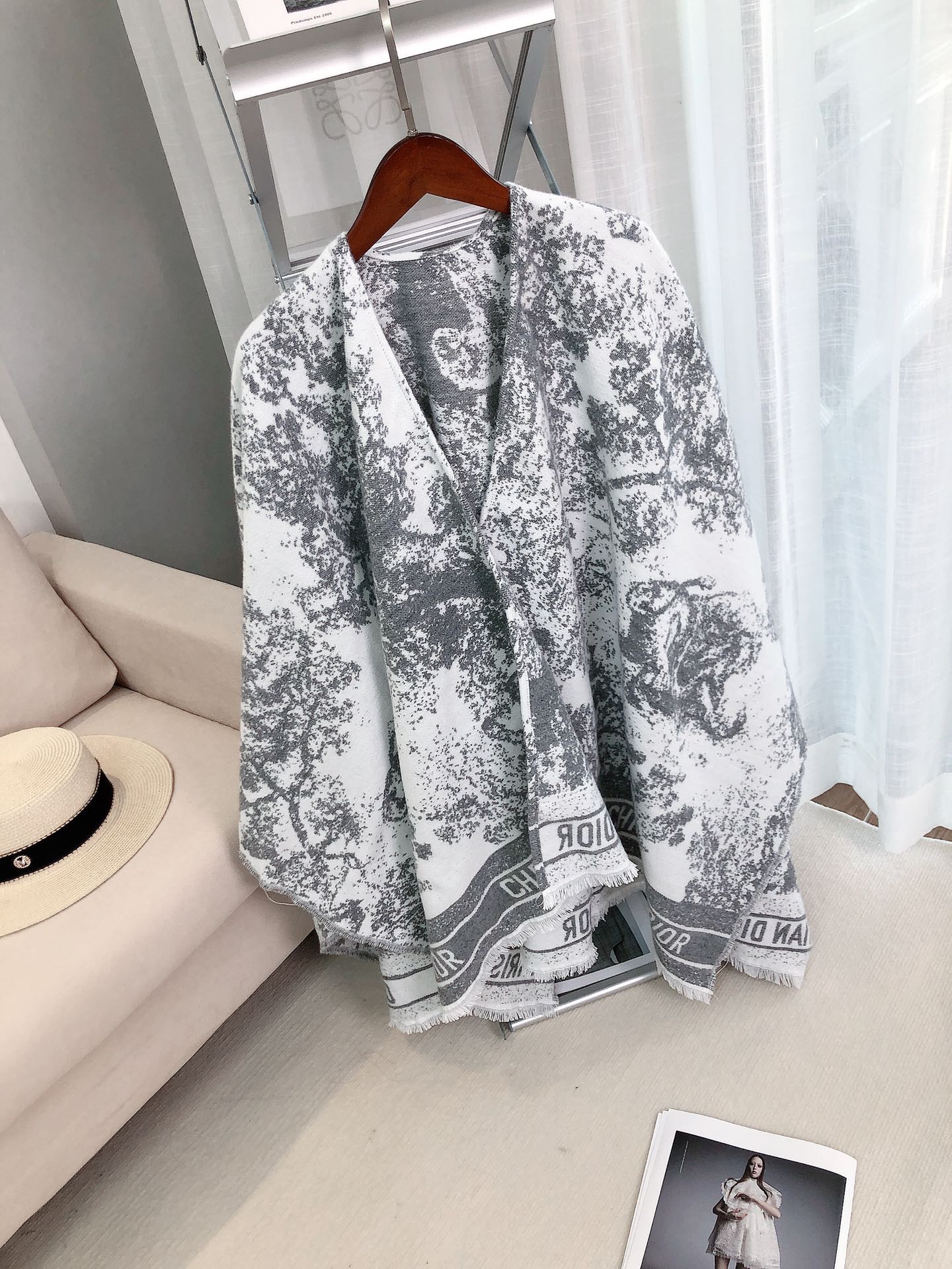 Dior Toile Print Shawl Grey product images