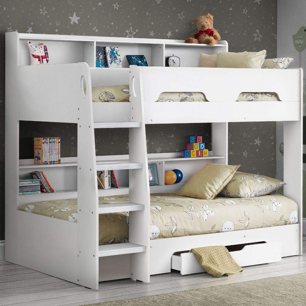 Wooden Bunk Bed with Underbed Storage Drawer