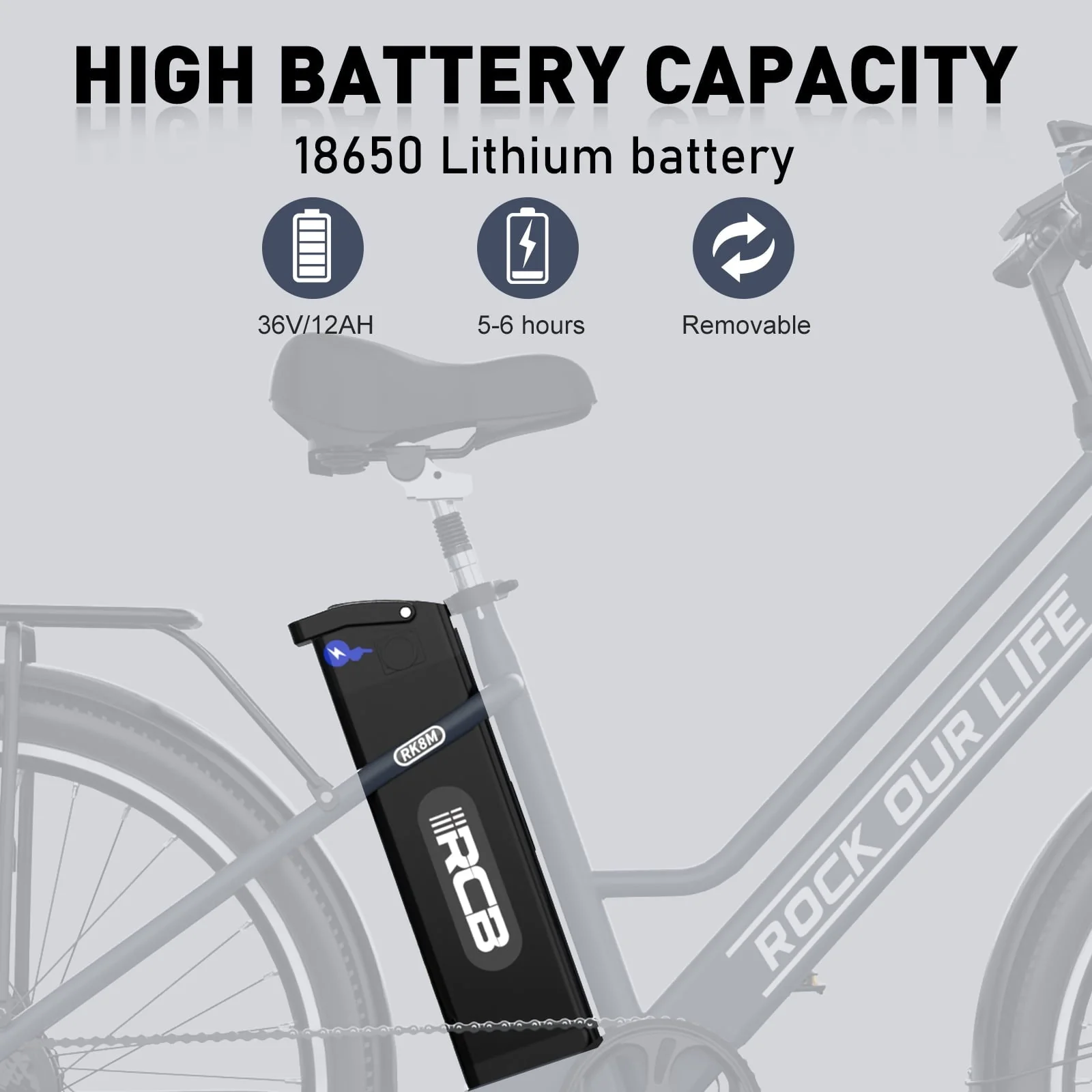 RCB 26in Electric Bike, 500W, 36V 12Ah
