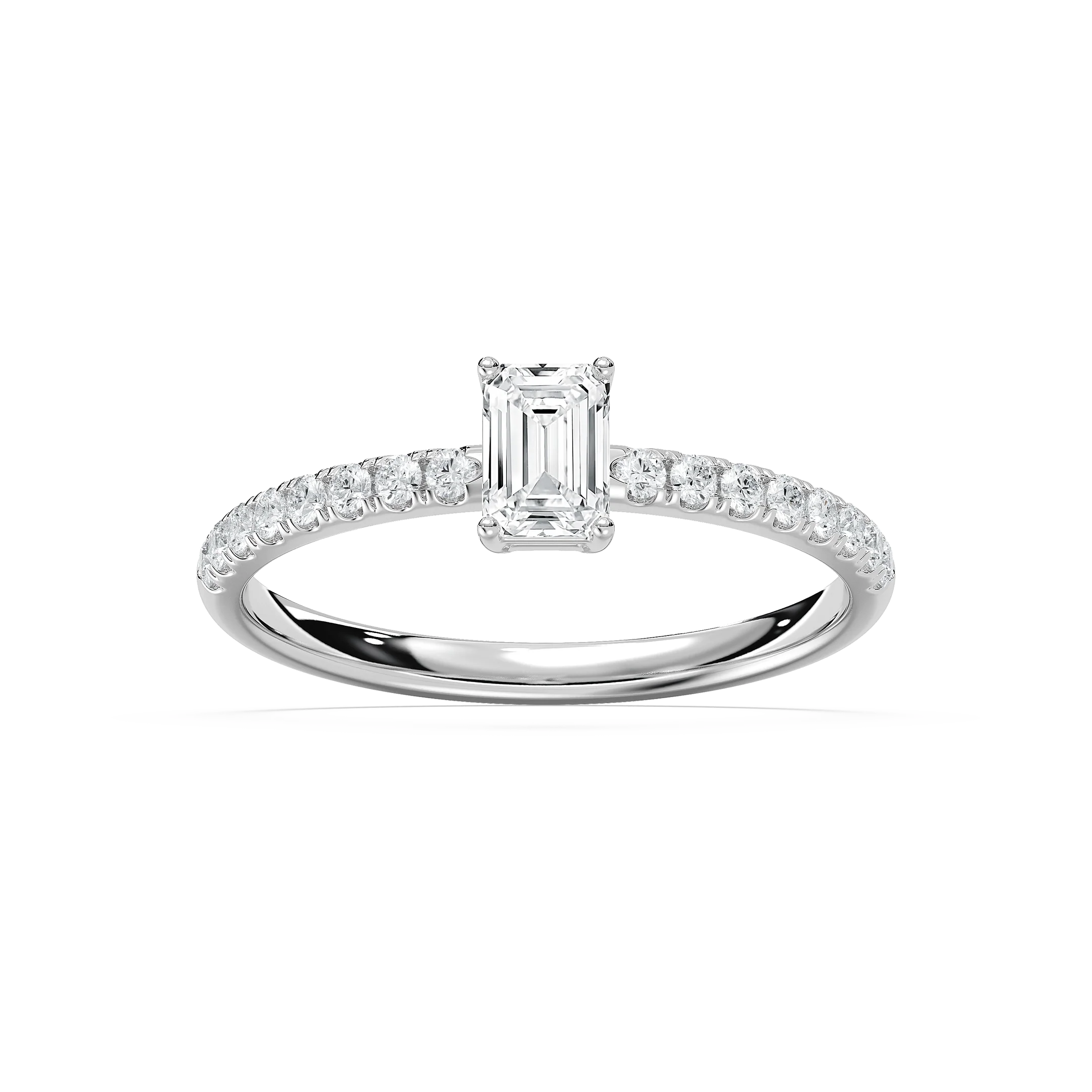 Eirlys 3/4 ctw Emerald Lab Grown Diamond Petite Side Stone Promise Ring