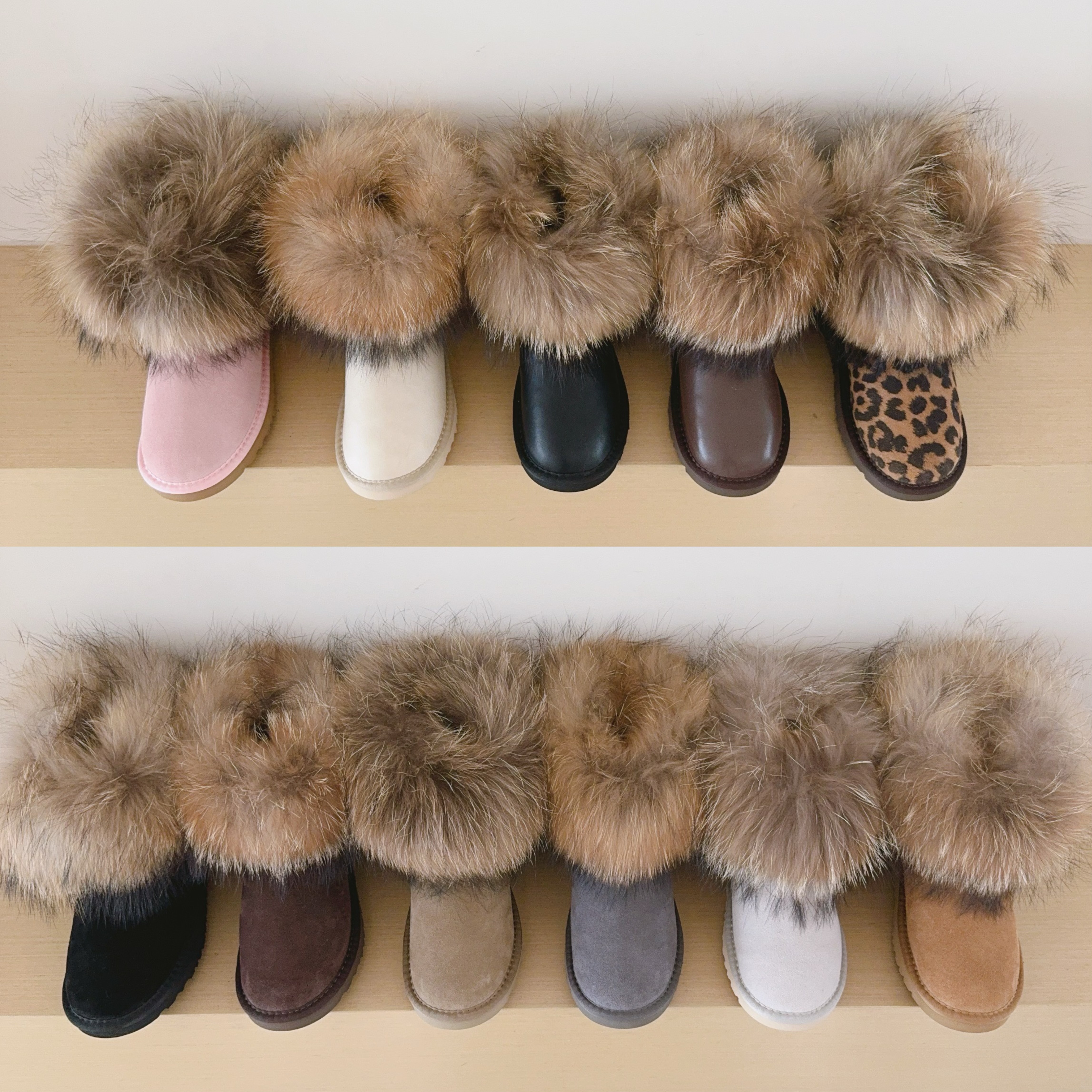 UGG Kids 5854 Genuine Fur Trim Low-Cut Boots