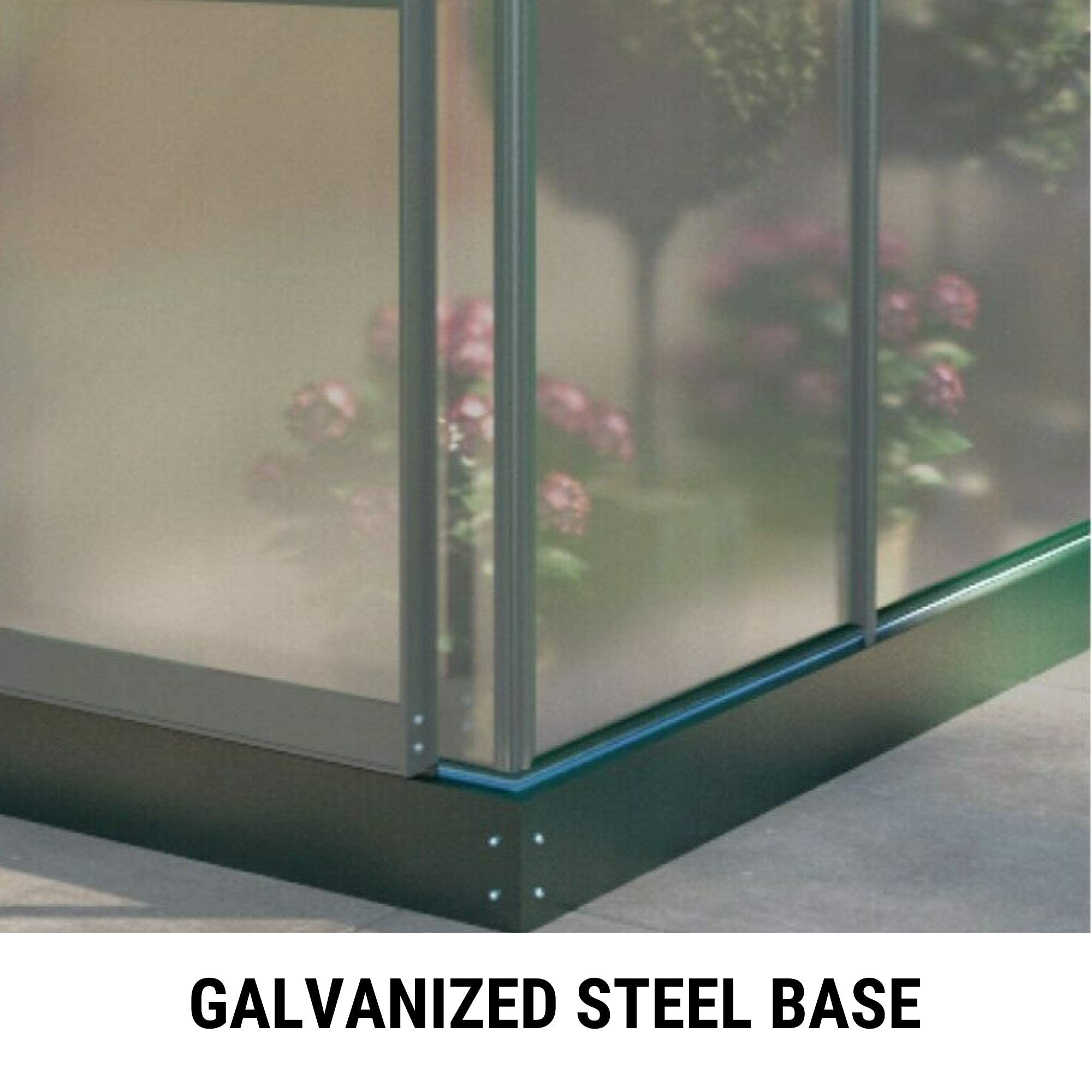 Polycarbonate Aluminium Metal Frame Lean-To Greenhouse Green