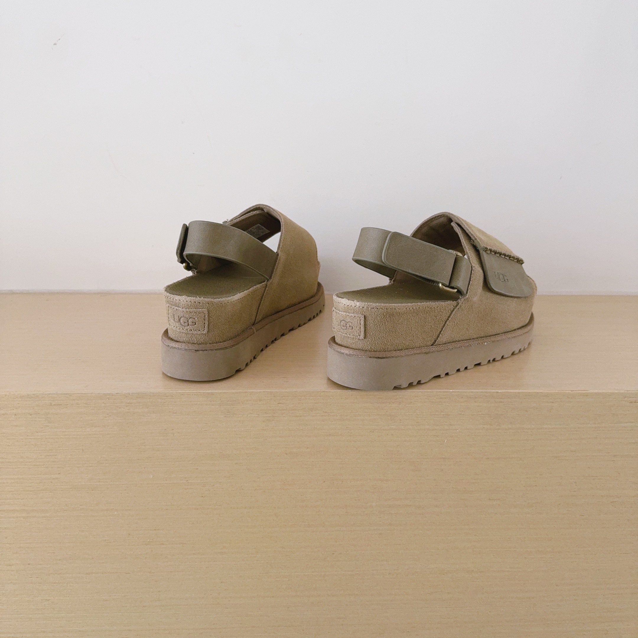 Wide Hook-And-Loop Backstrap Sandals