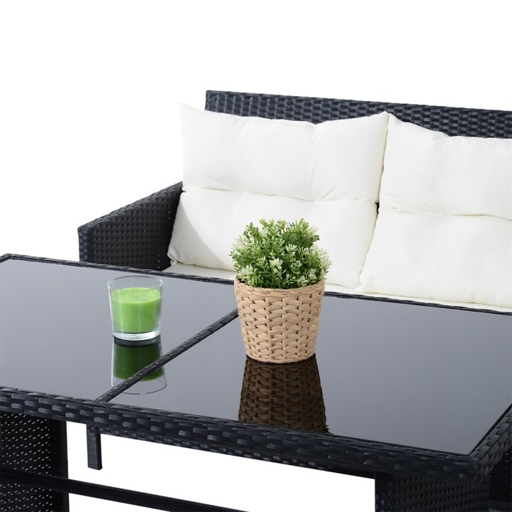 Outsunny 6pcs Garden Rattan Sofa Sets Wicker Furniture Set Lounge
