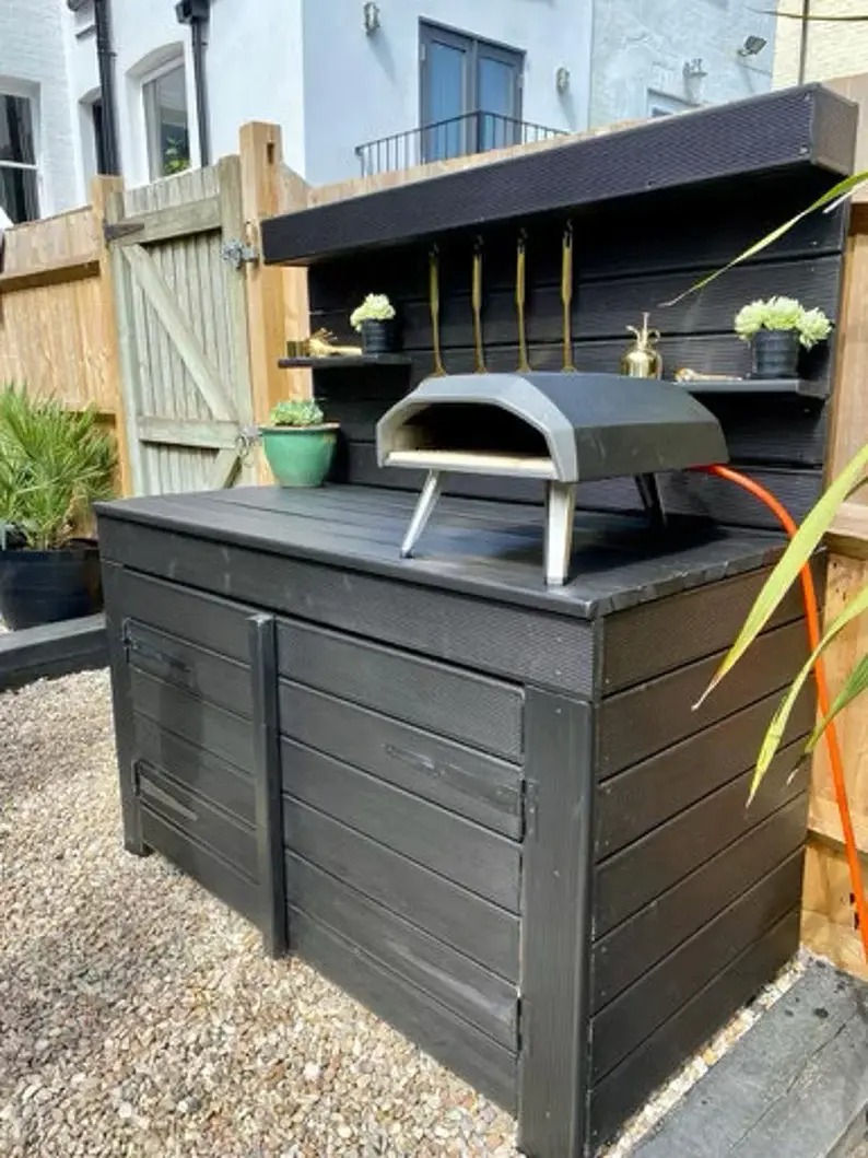 Outdoor Pizza oven kitchen/ pizza server/ BBQ table with full