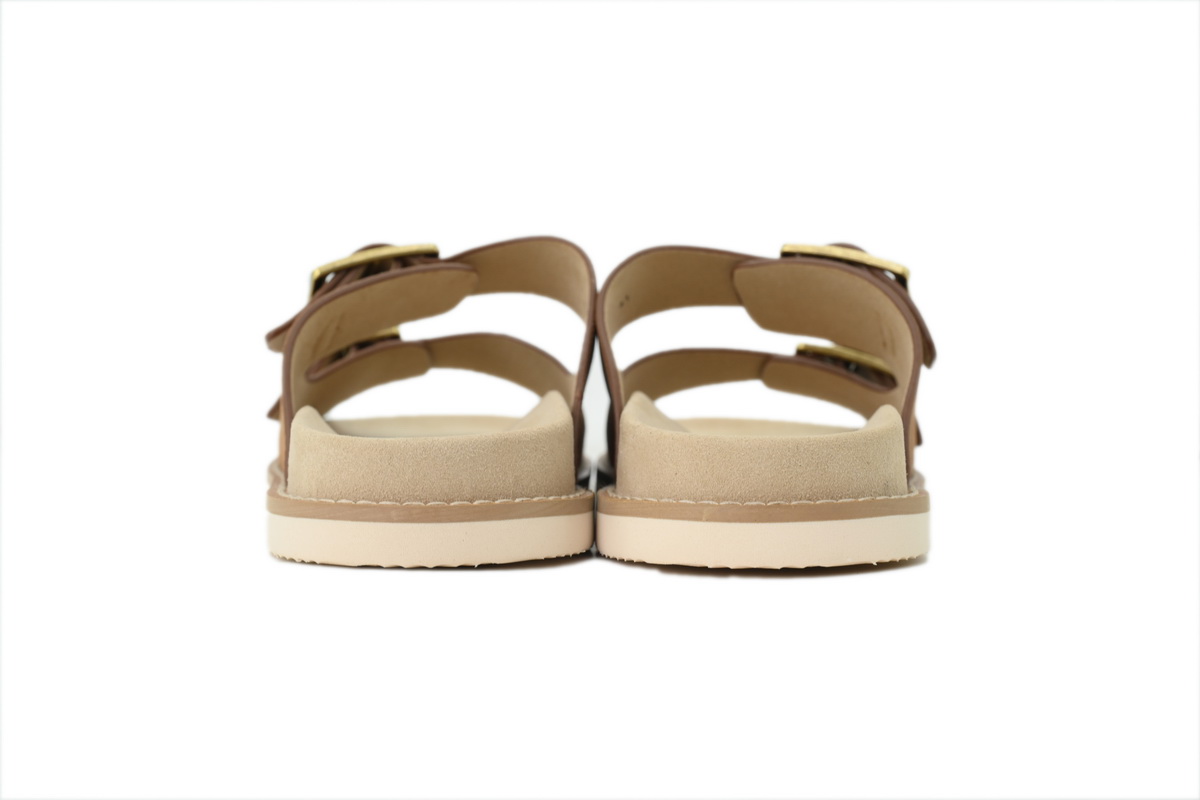 Brunello Cucinelli Suede Slide Sandals Brown
