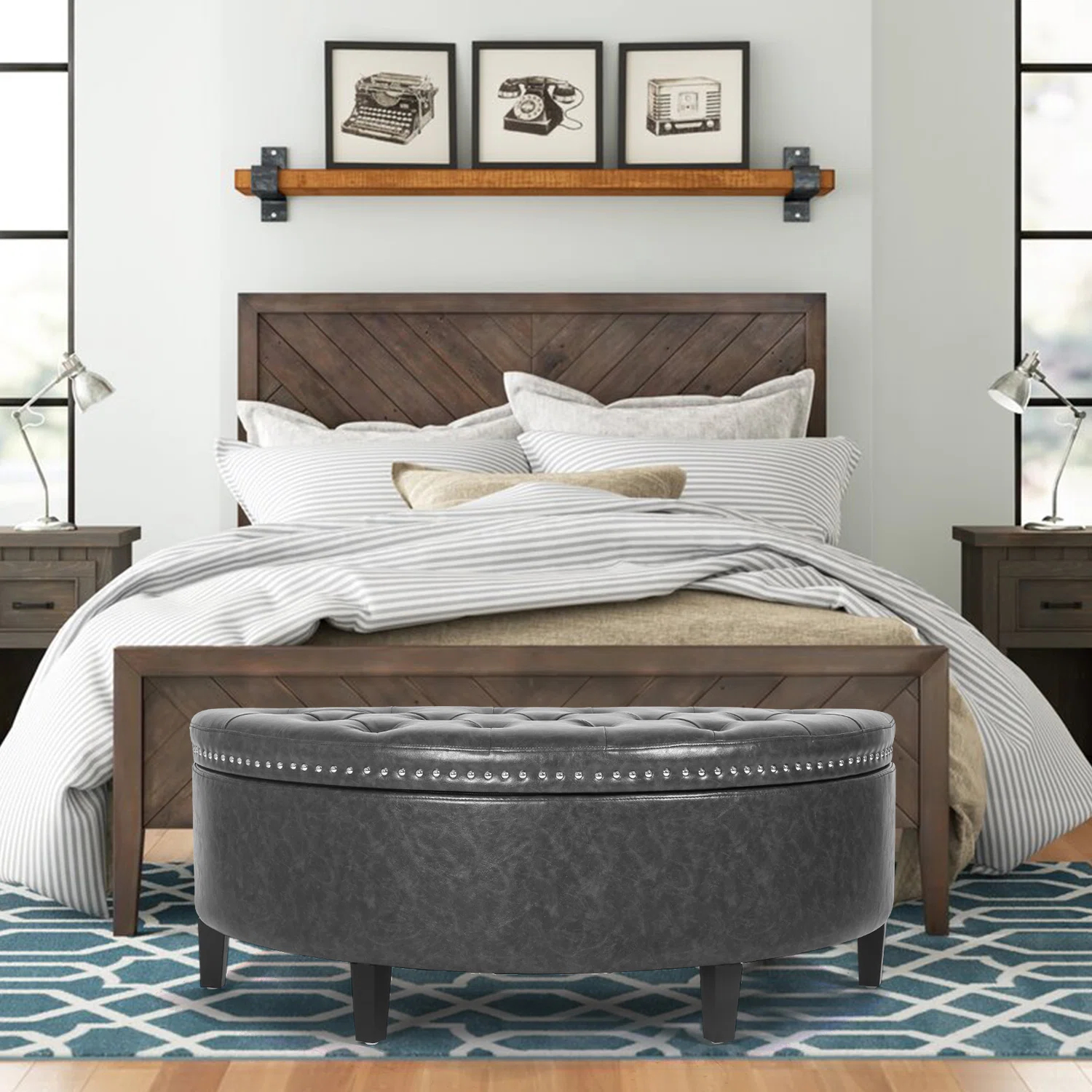 Roxann Upholstered Flip Top Storage Bench