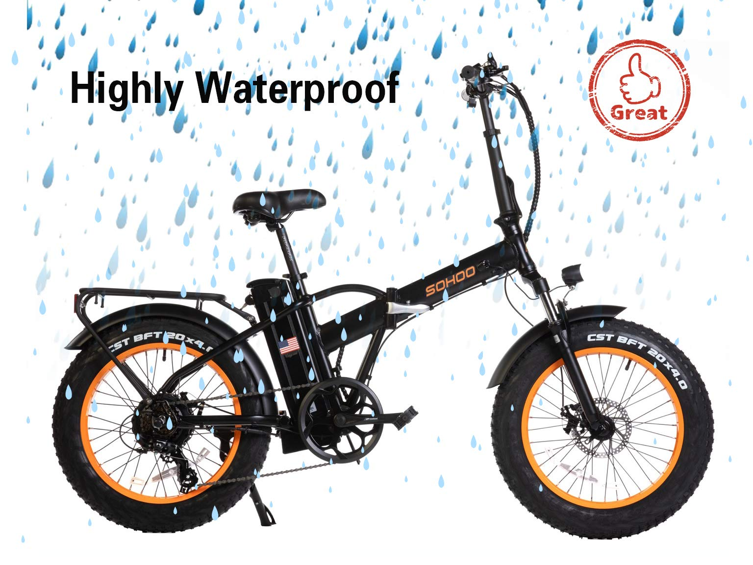 Adult Step-Over & Step-Thru Folding Fat Tire E-Bike Mountain